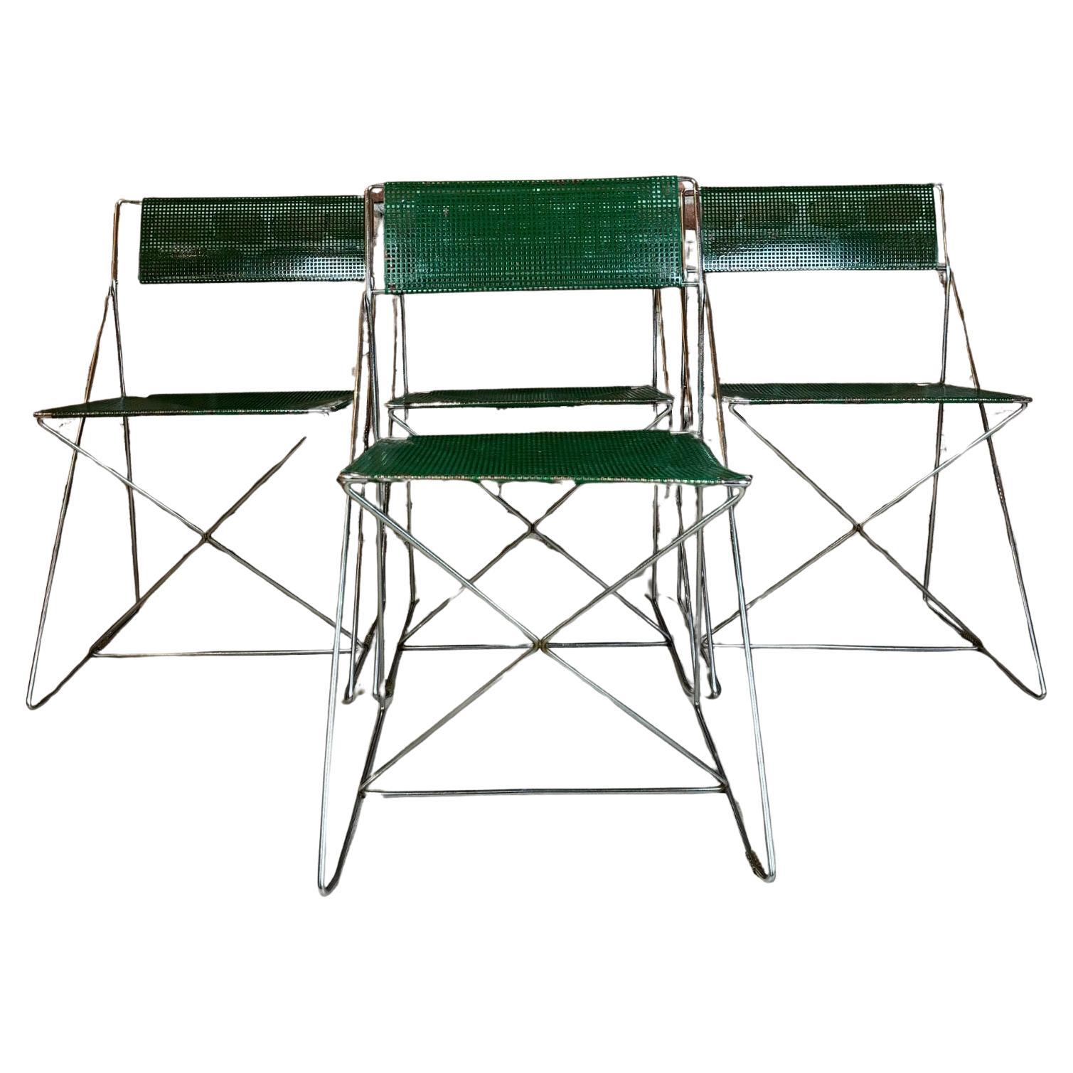 Pareja de cuatro sillas X-Line, Niels Jørgen Haugesen para Magis, Italia, 1977 en venta
