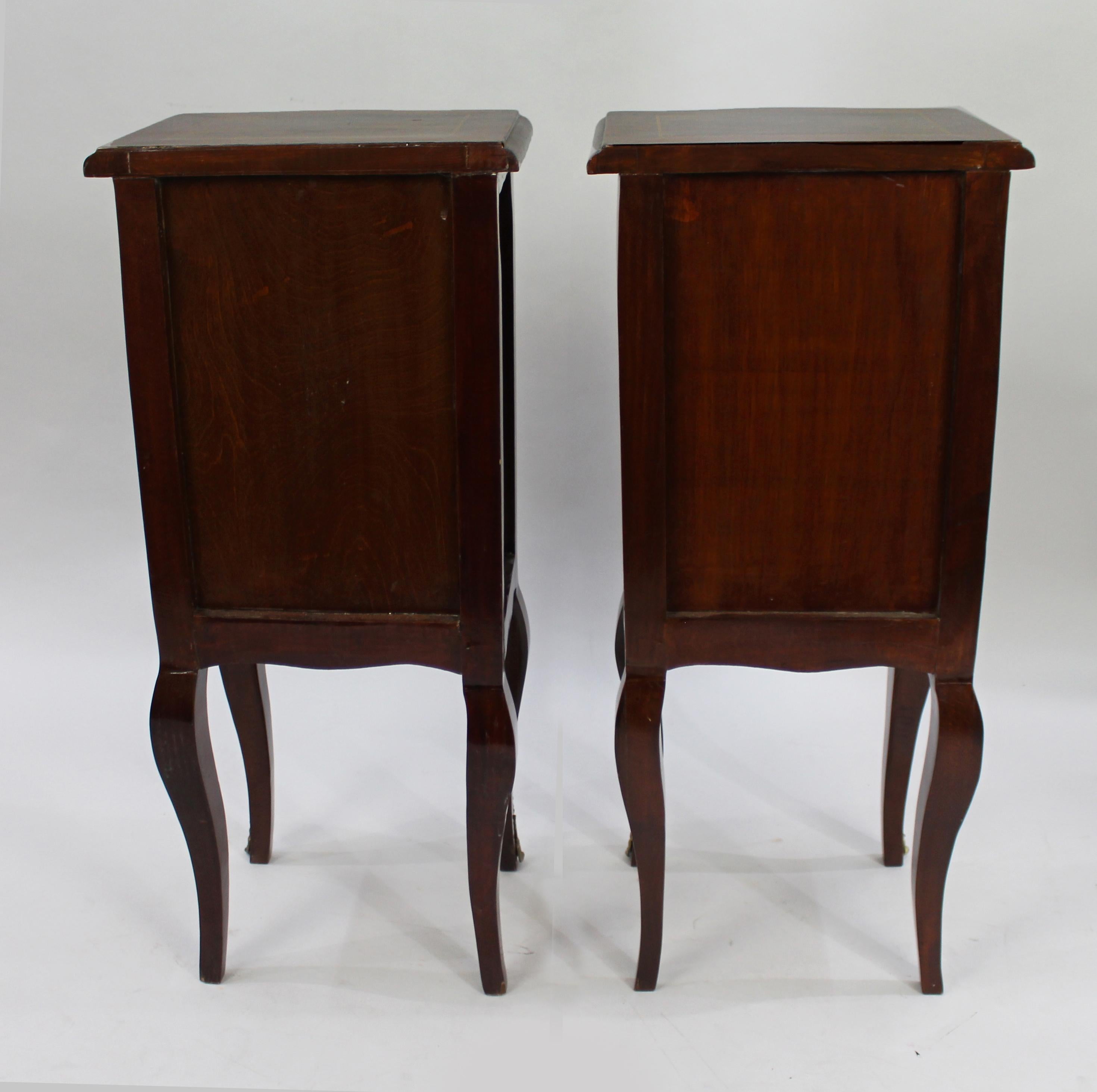 Pair of Four Drawer Inlaid French Nightstands 2