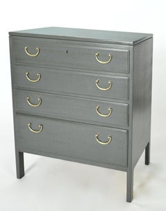 Pair of Four Drawer Painted Mahogany Chests Designed by David Rosen for NK