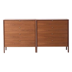 Pair of Four Drawer Walnut Chests by Florence Knoll