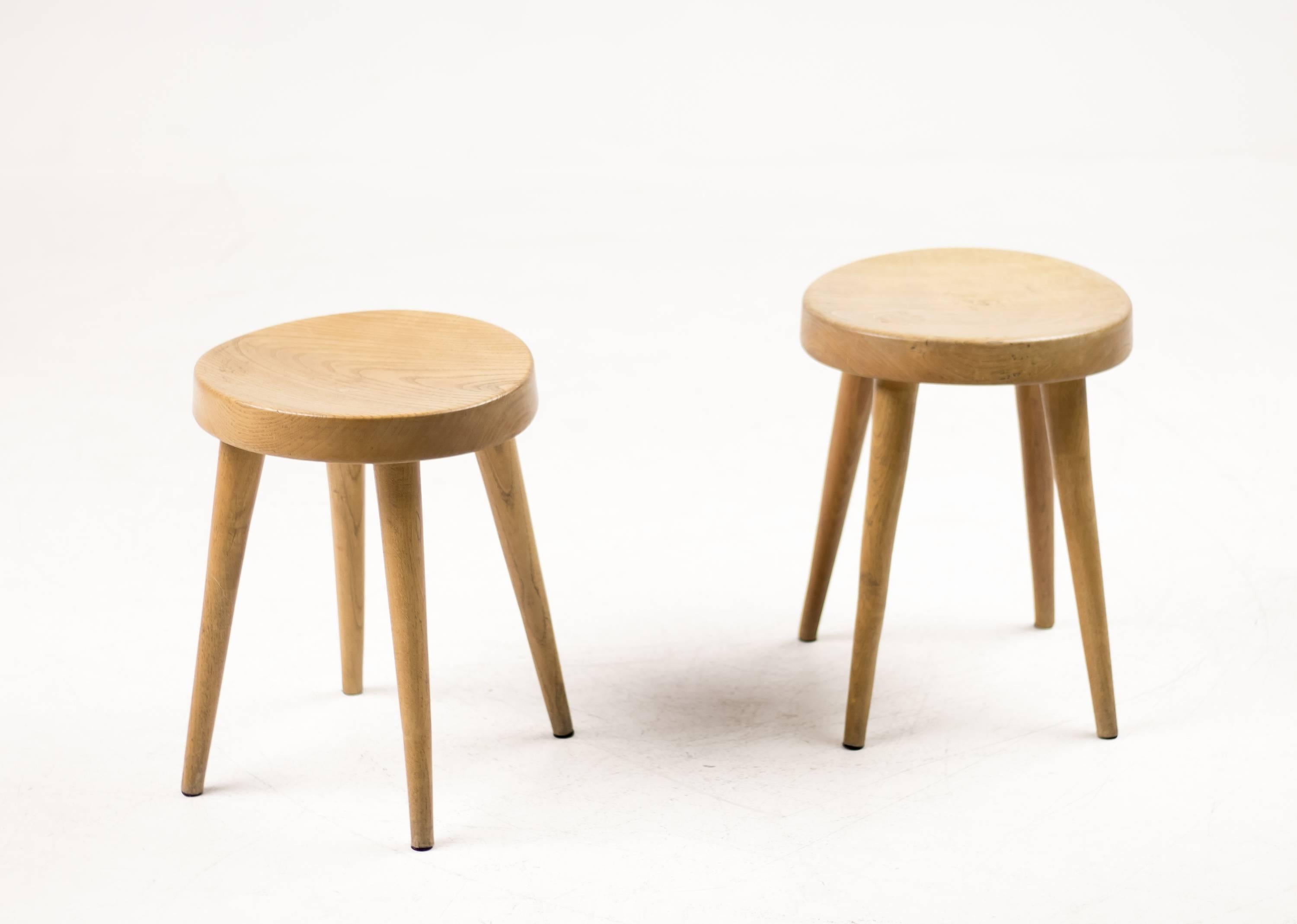 Pair of Four-Leg Stools by Charlotte Perriand for Steph Simon For Sale 2