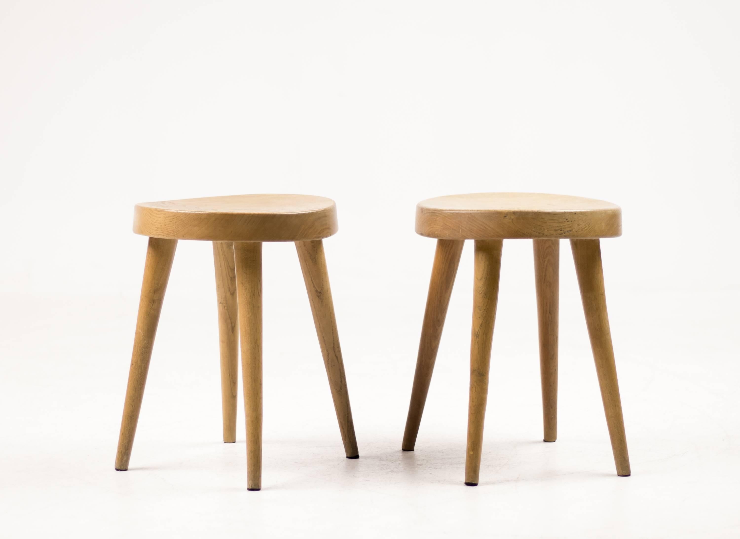 Pair of Four-Leg Stools by Charlotte Perriand for Steph Simon For Sale 4