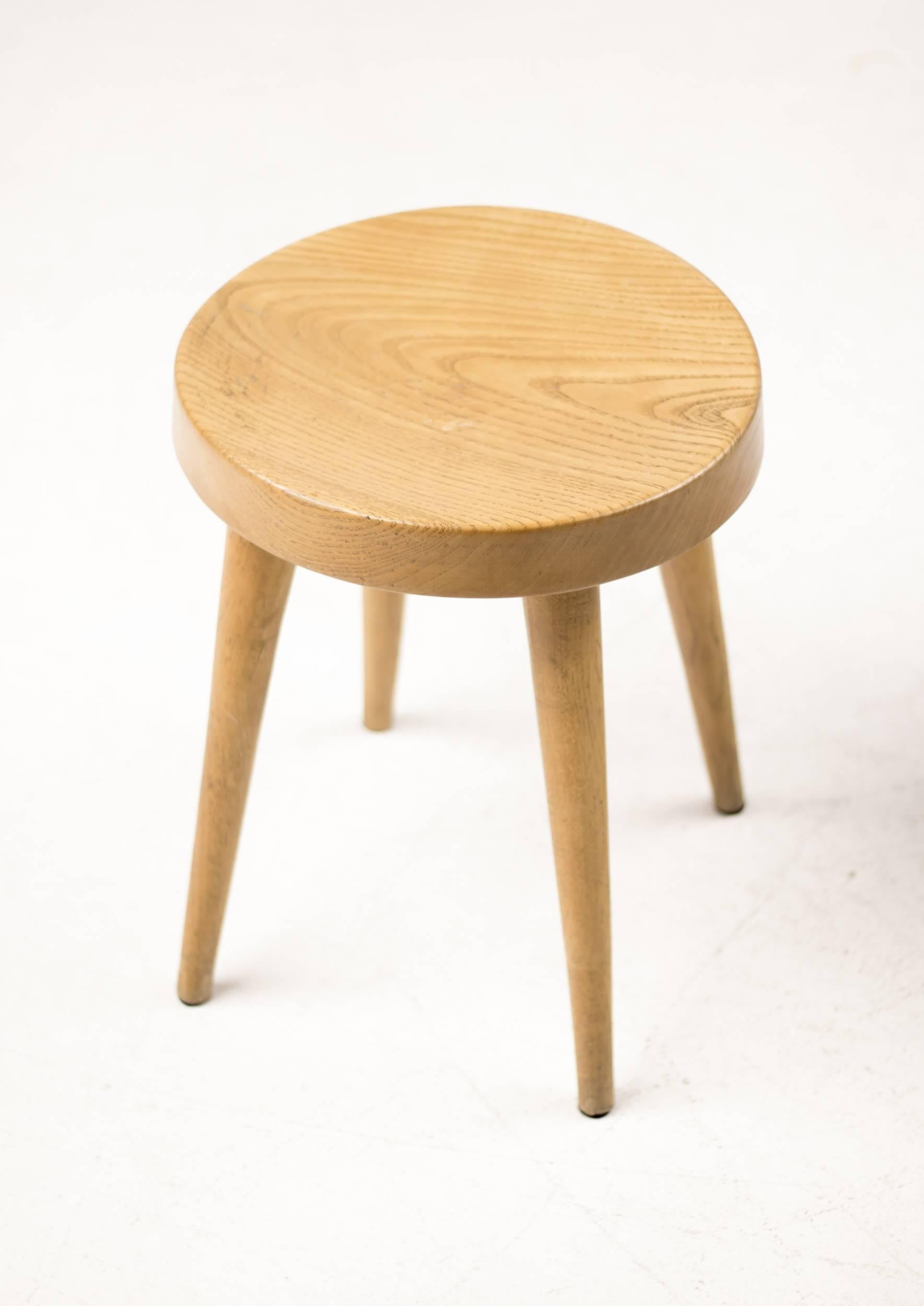 Mid-20th Century Pair of Four-Leg Stools by Charlotte Perriand for Steph Simon For Sale