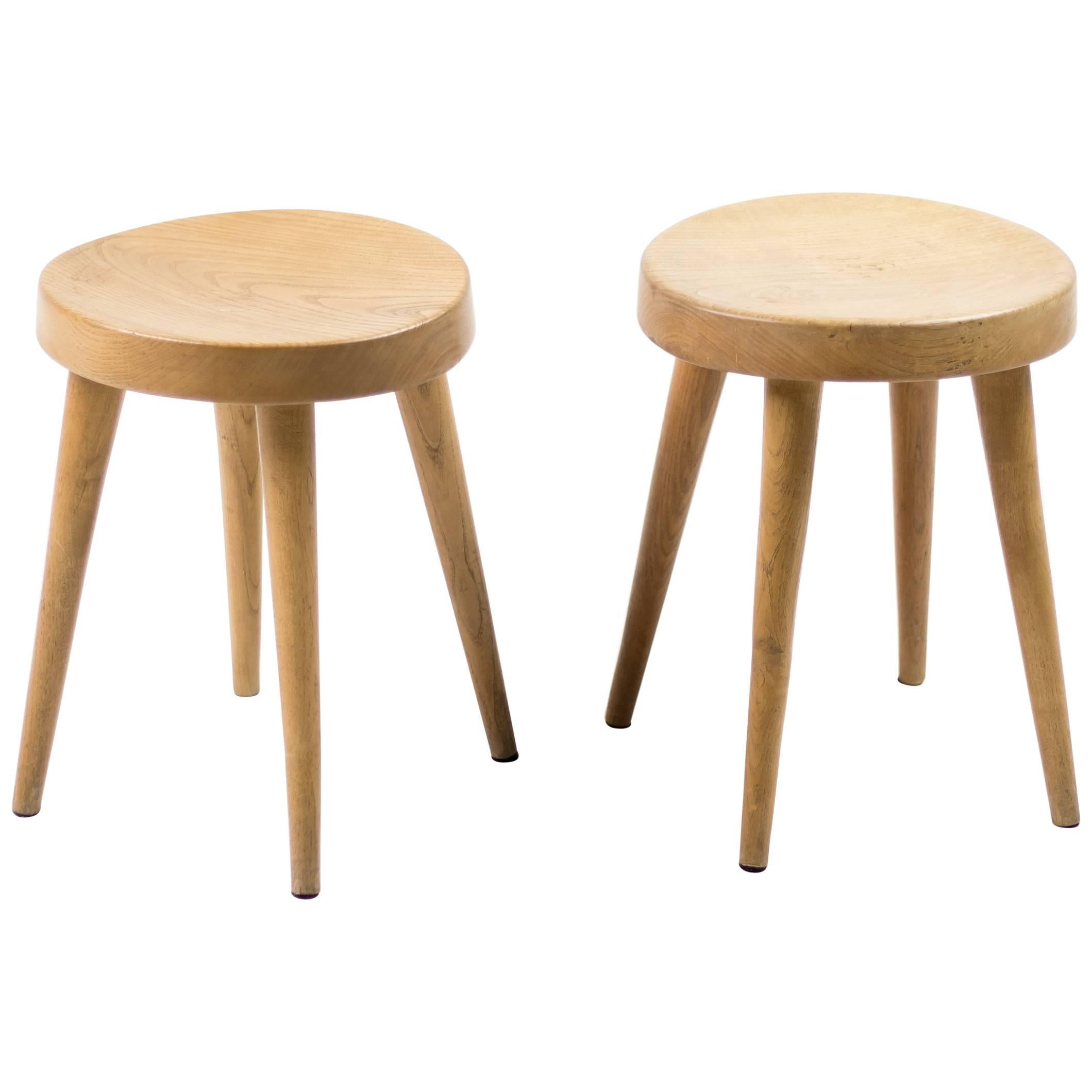 Pair of Four-Leg Stools by Charlotte Perriand for Steph Simon For Sale