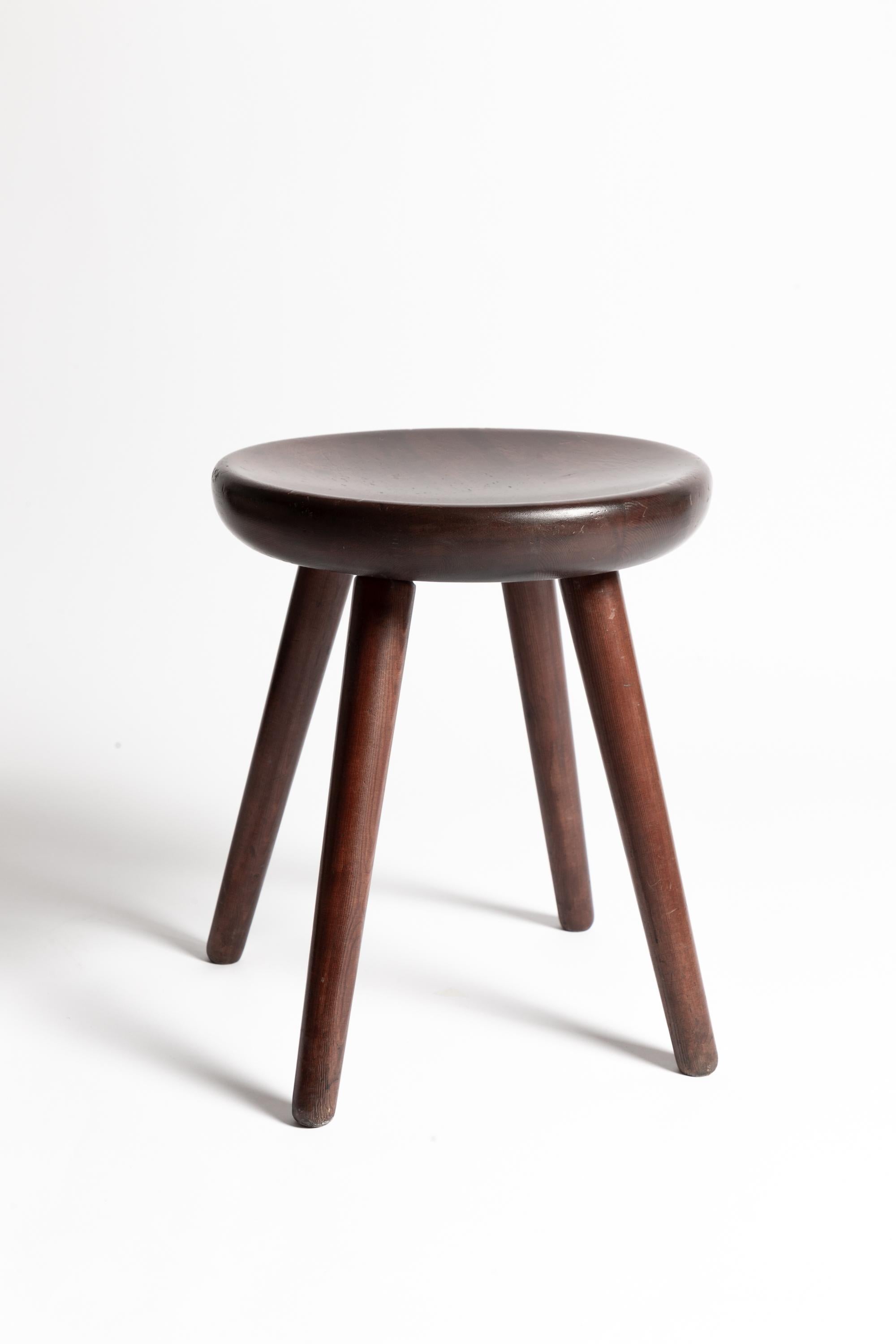 Mid-20th Century Pair of Four Legged Stools by Charlotte Perriand for Les Arcs For Sale