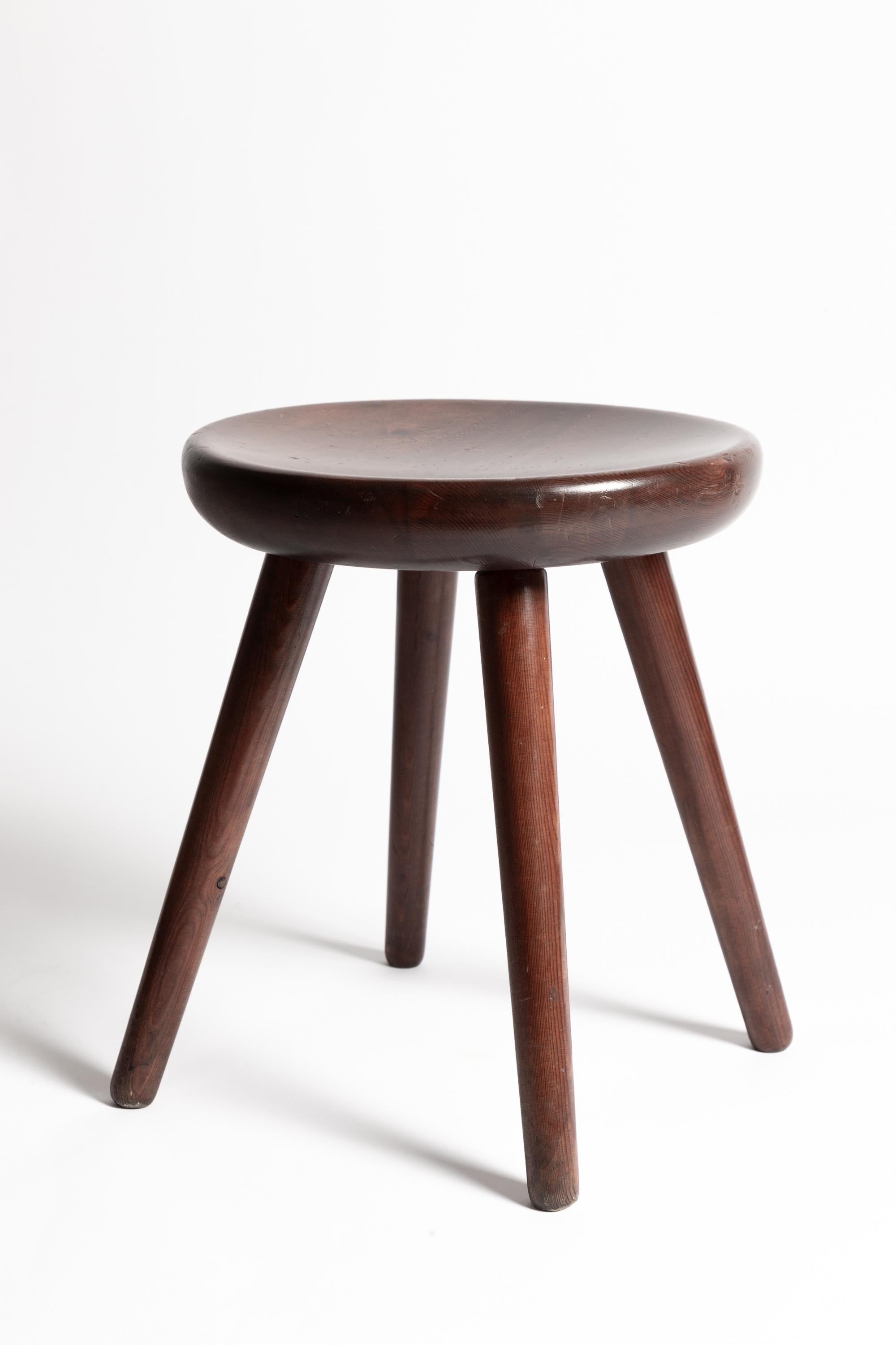 Pine Pair of Four Legged Stools by Charlotte Perriand for Les Arcs For Sale