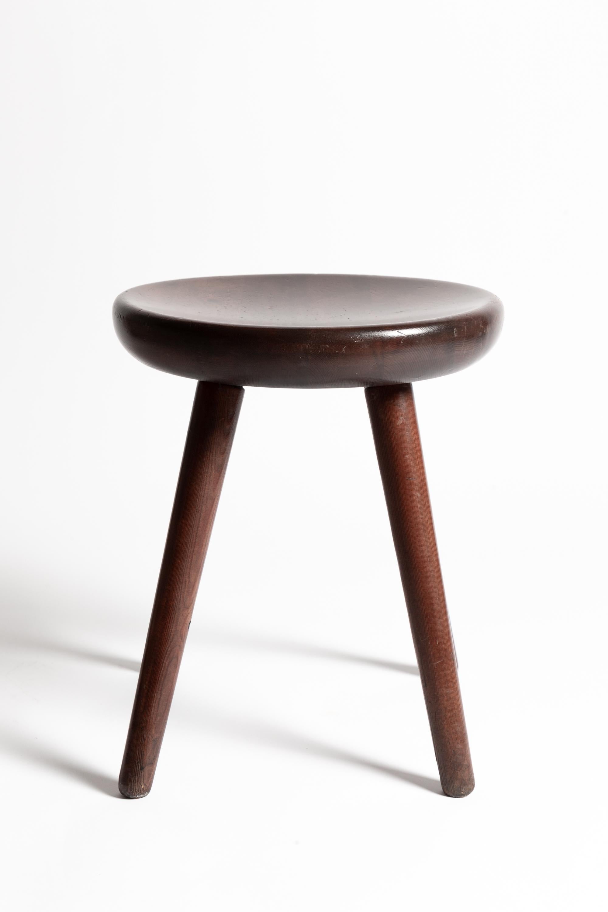 Pair of Four Legged Stools by Charlotte Perriand for Les Arcs For Sale 1
