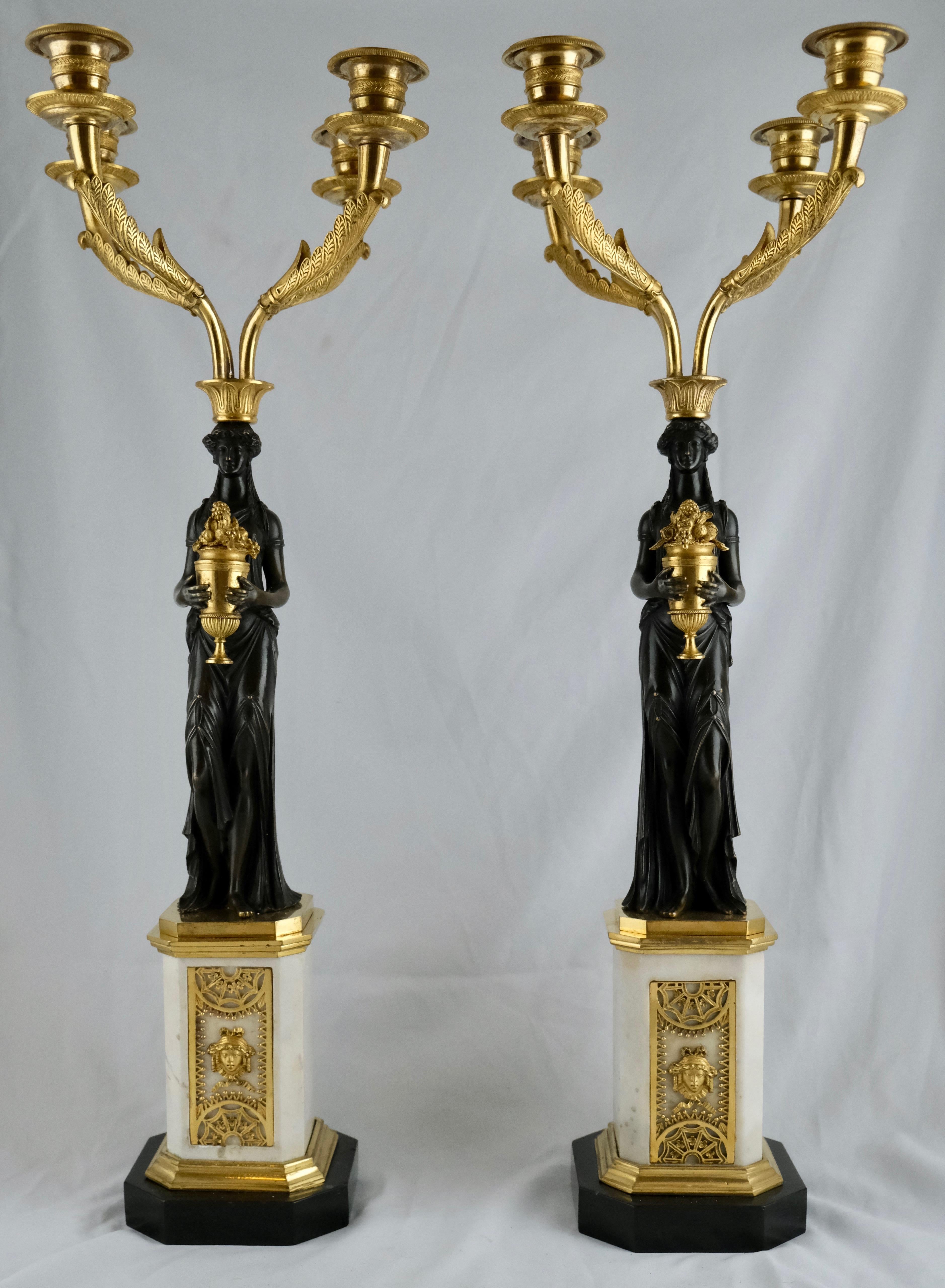 Pair of Four Light Candelabra, Late 18th Century 1