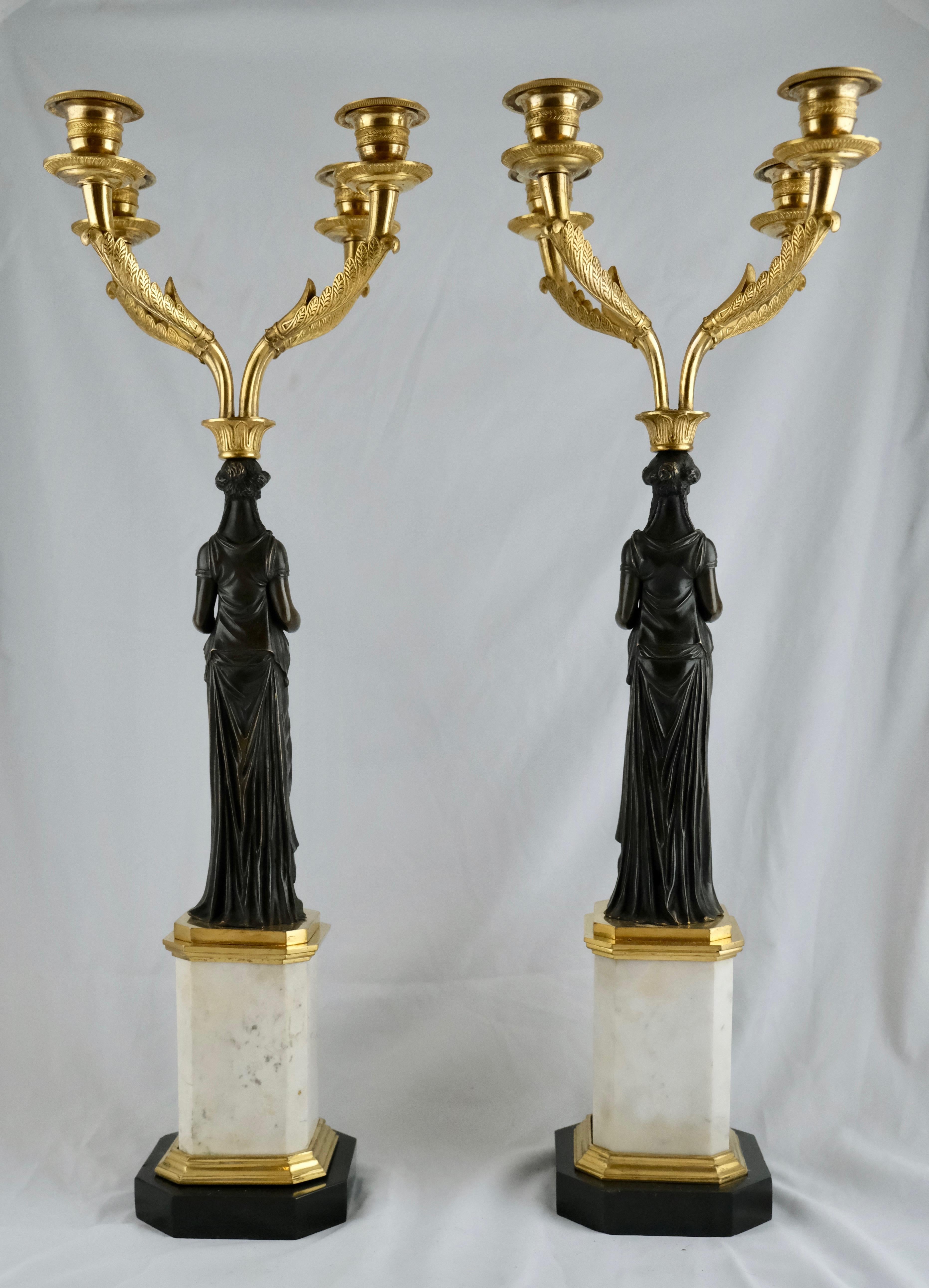 Pair of Four Light Candelabra, Late 18th Century 3