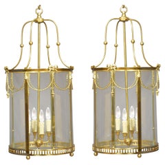 Pair of four light hall lanterns