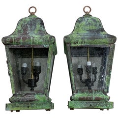 Pair of Four Sides Quality Solid  Brass Hanging Lanterns