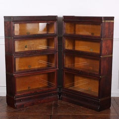 Pair of Four Tier Globe Wernicke Barrister's Lawyer's Bookcases