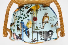 Pair of Fournier Style Rope Armchairs with Christian LaCroix Bird Seat Cushions