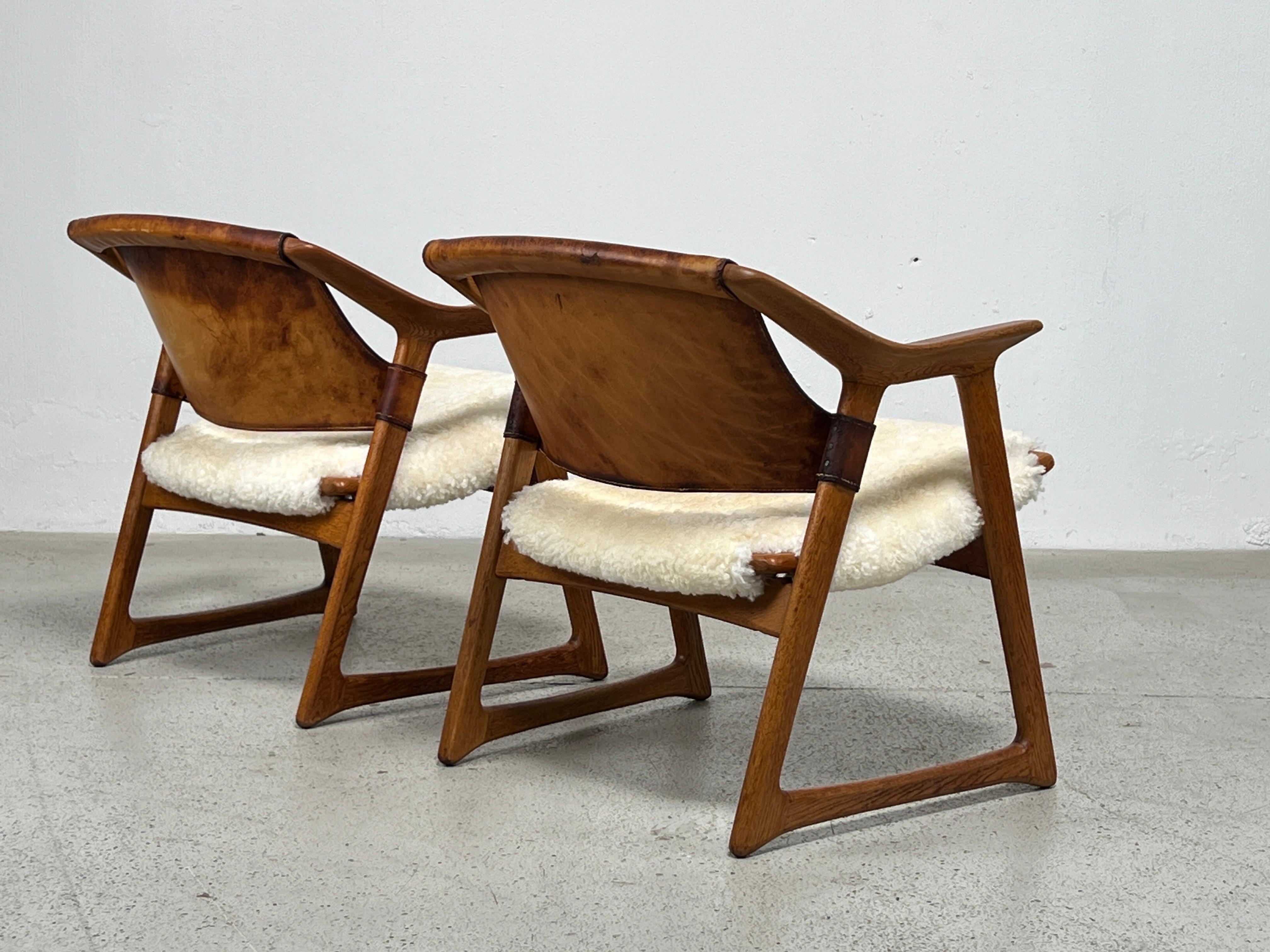 Pair of Fox Chairs by Rolf Hesland  For Sale 9