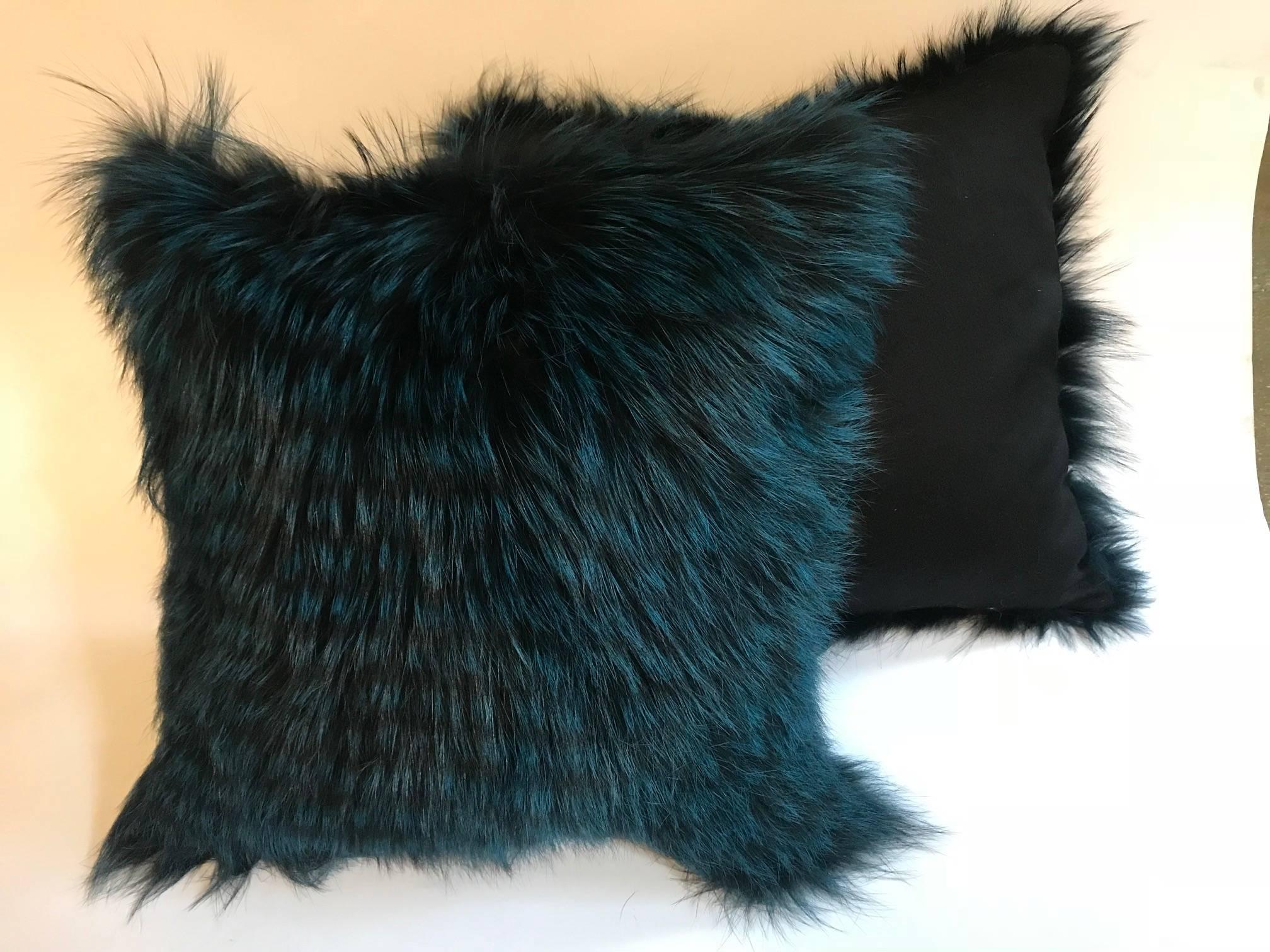 Pair of Fox Fur Pillows For Sale 1