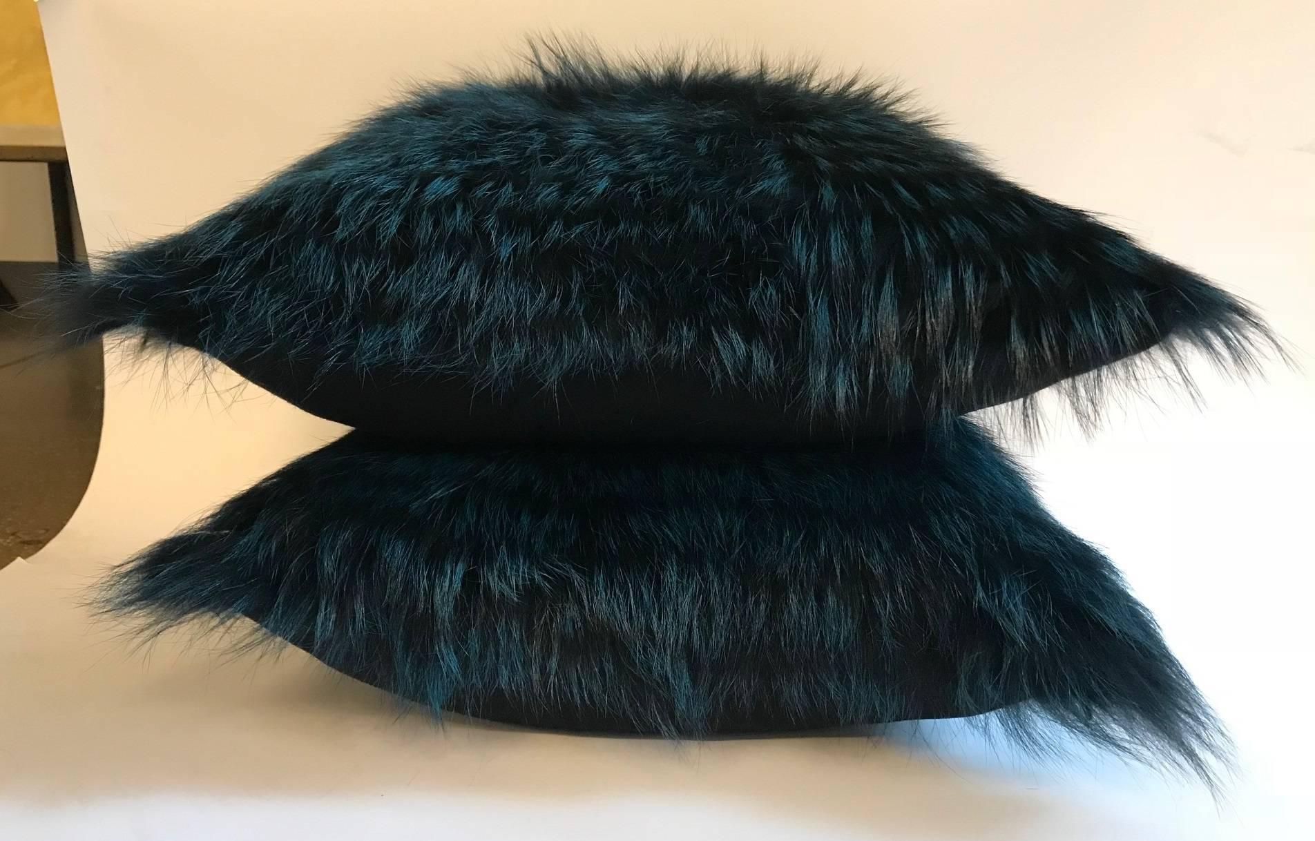 Pair of Fox Fur Pillows For Sale 4