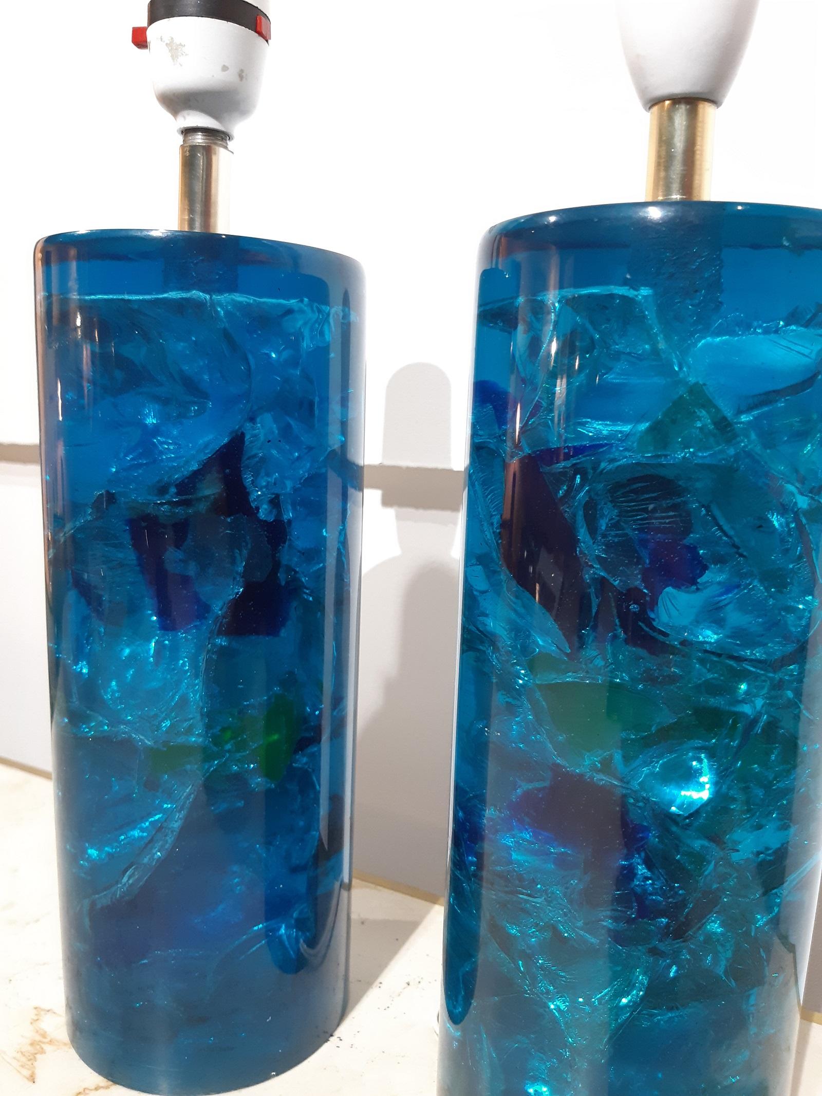 Set of 3 Fractal Resin Table Lamps, 1970s For Sale 5