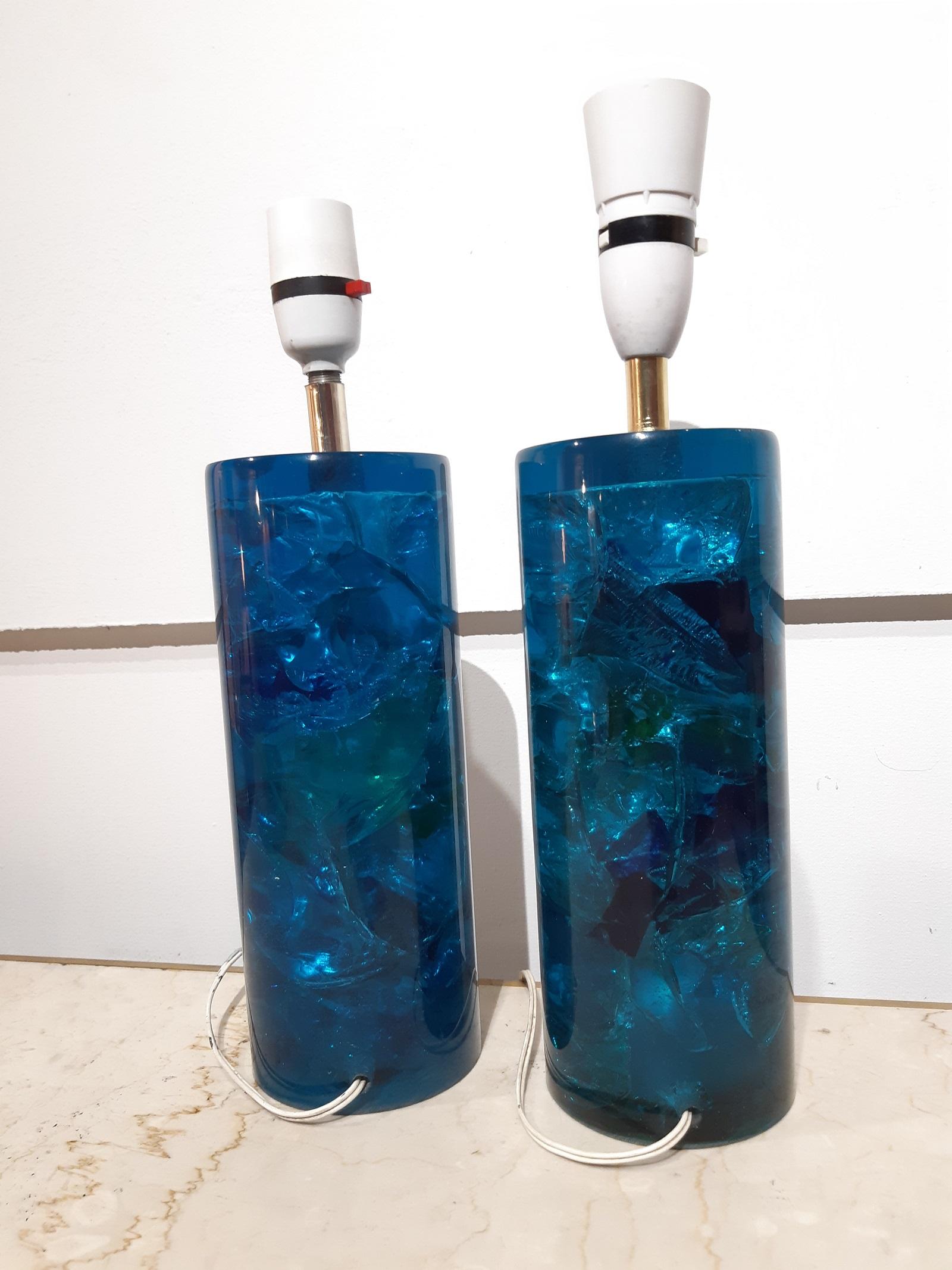 Set of 3 Fractal Resin Table Lamps, 1970s For Sale 6