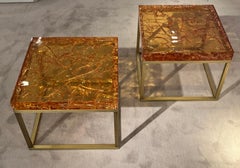 Pair Of Fractal Resin Tables By Giraudon