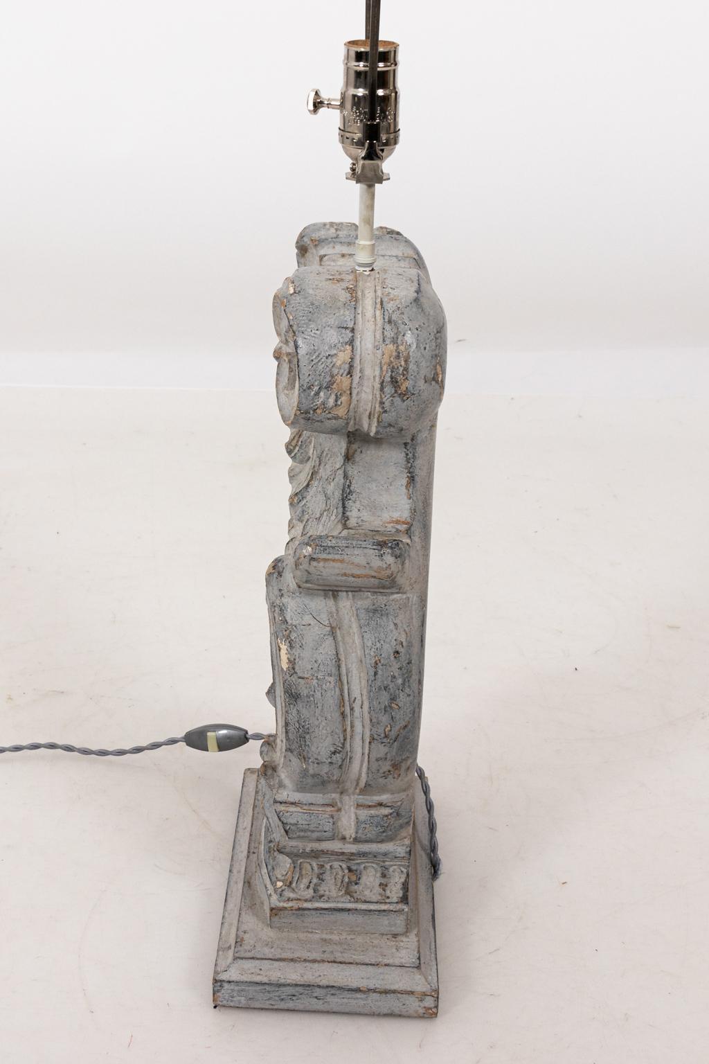 Pair of Fragment Baroque Architectural Fragment Table Lamps In Good Condition For Sale In Stamford, CT