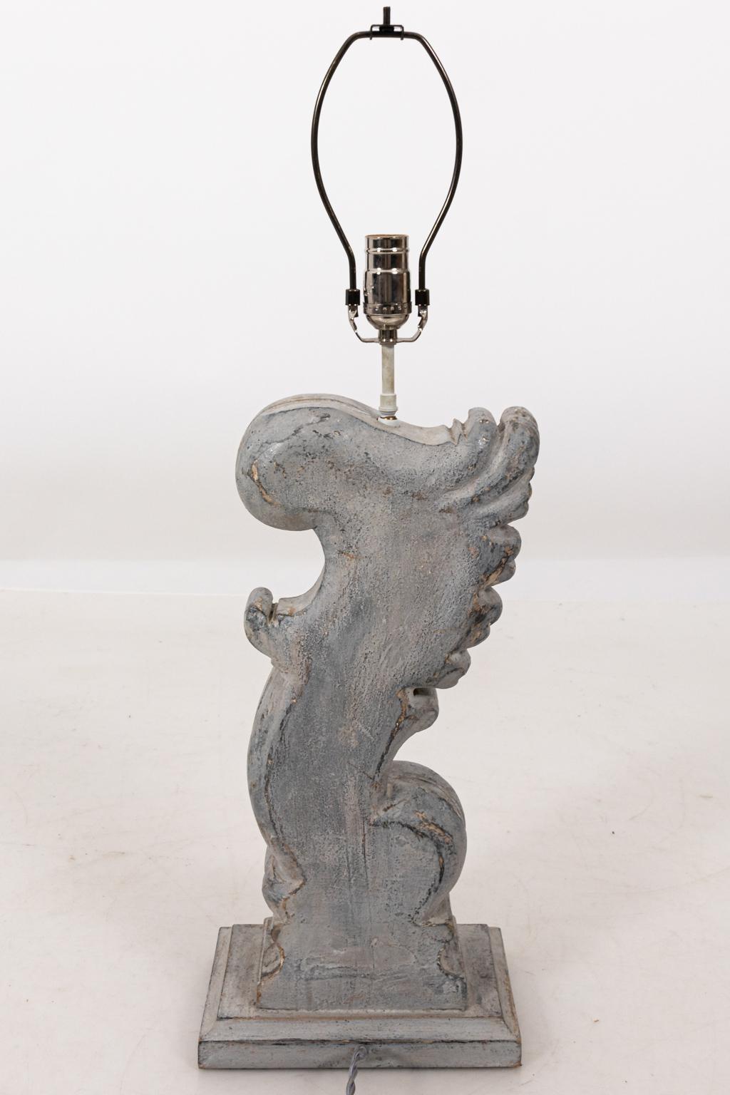 20th Century Pair of Fragment Baroque Architectural Fragment Table Lamps For Sale