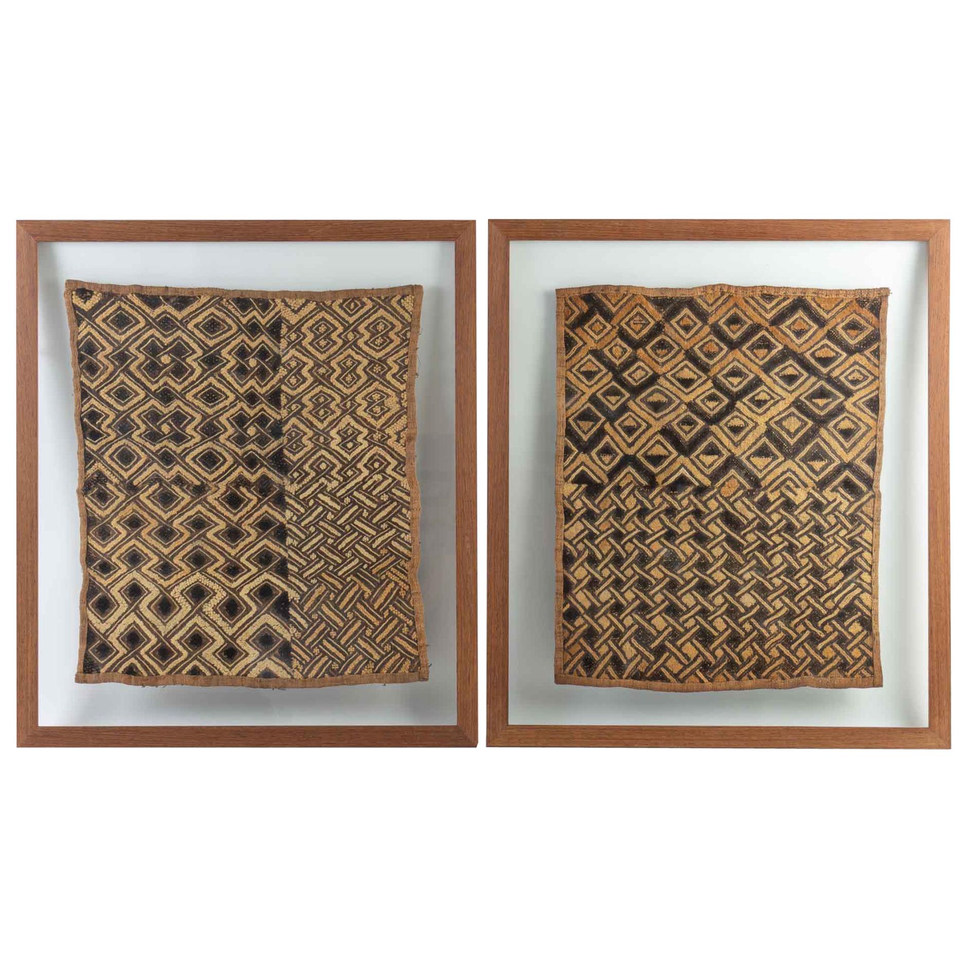 Pair of Framed African Fabrics, Early 20th Century