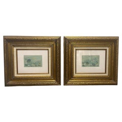 Pair of Framed Alexis Walter Mixed Media Paintings