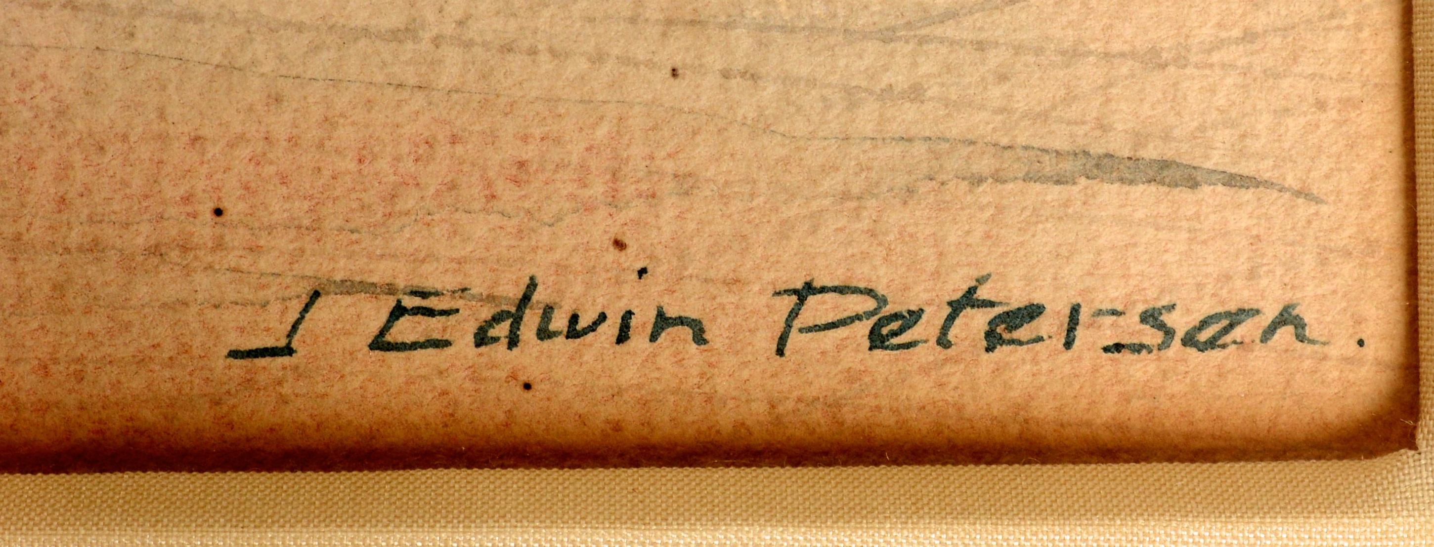 Paire d'aquarelles encadrées et mates signées J. Edwin Petersen en vente 3