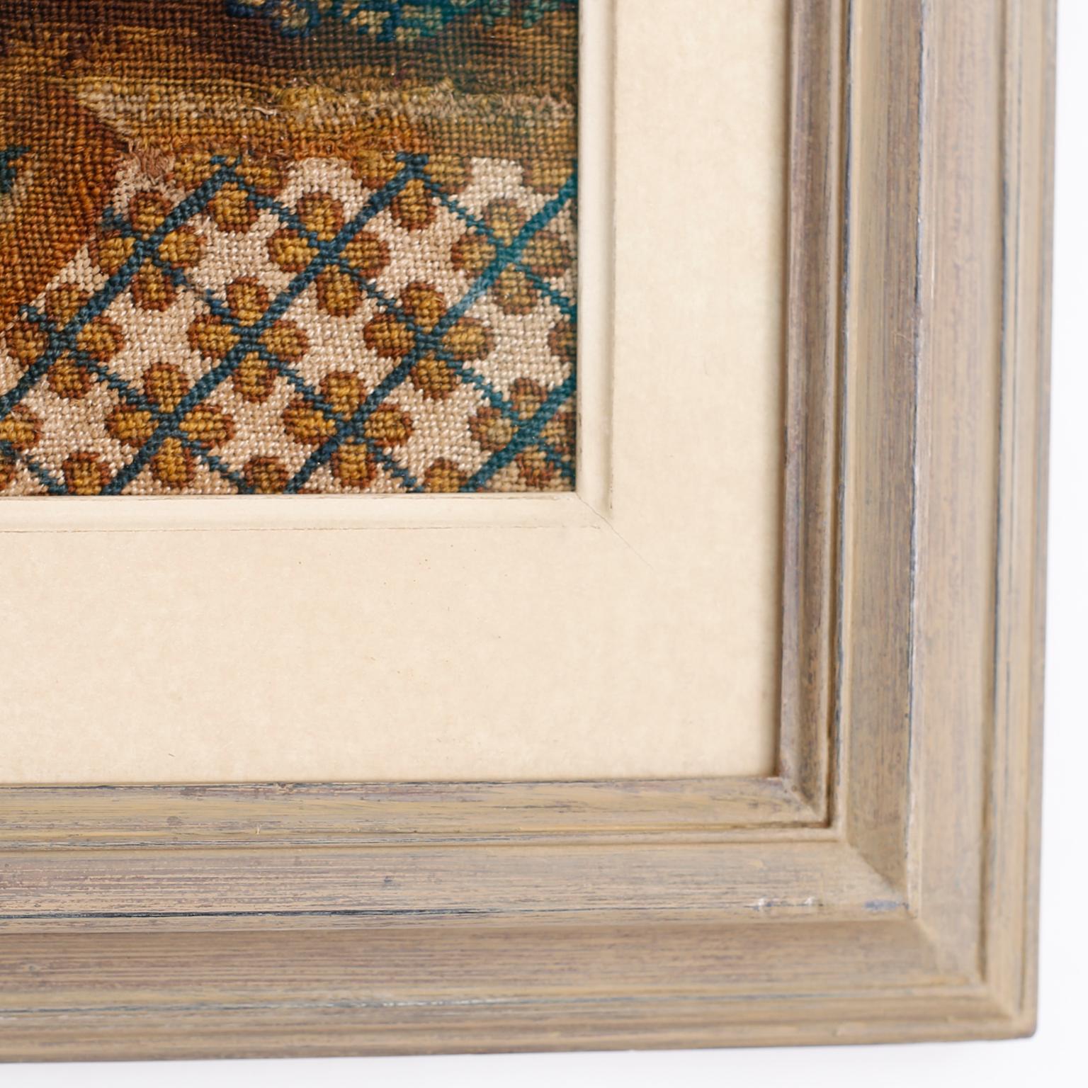 framed antique tapestry