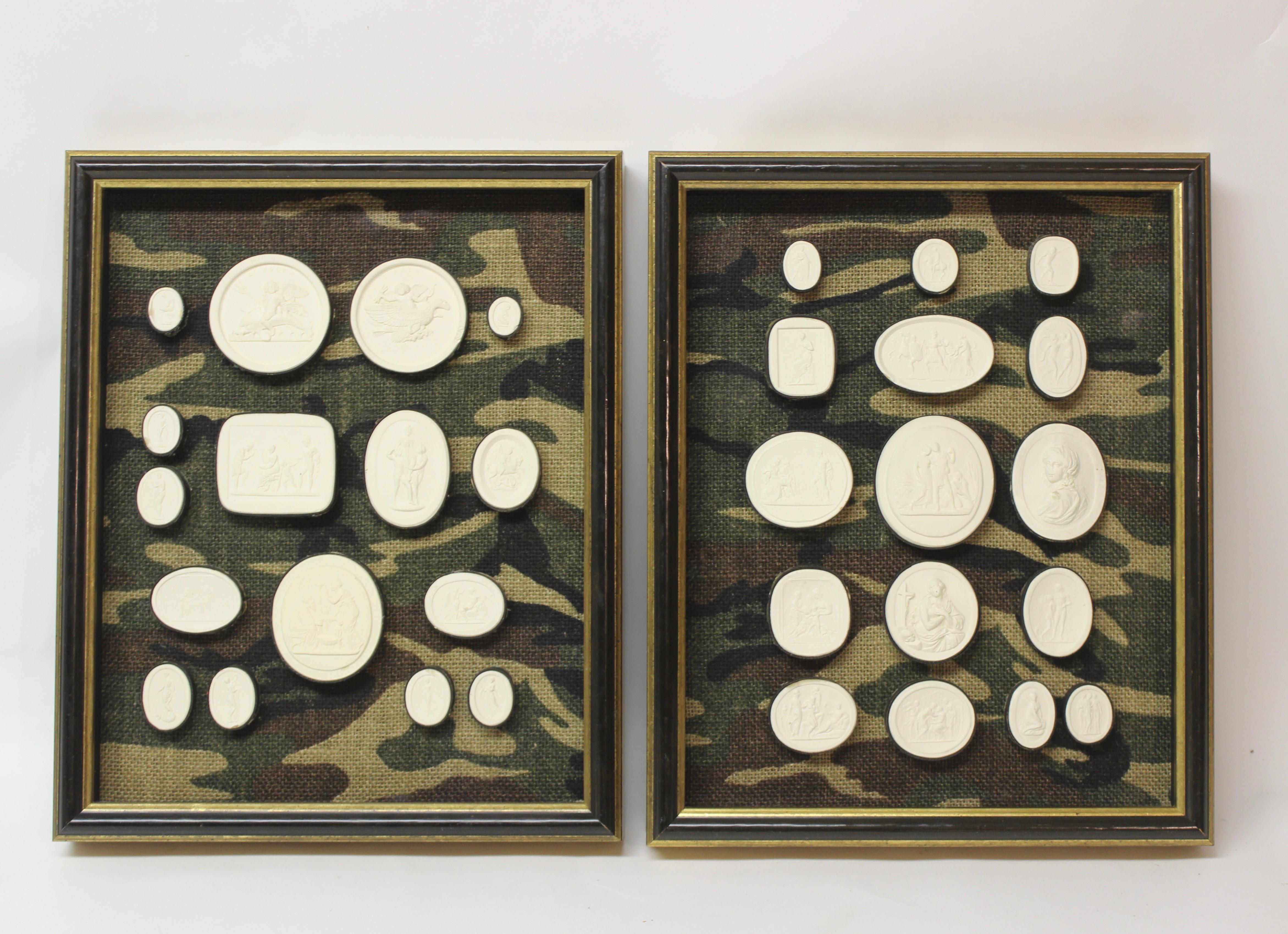 19th Century Pair of Framed Antique Intaglios For Sale