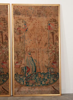 Pair of Framed Antique Tapestries from France