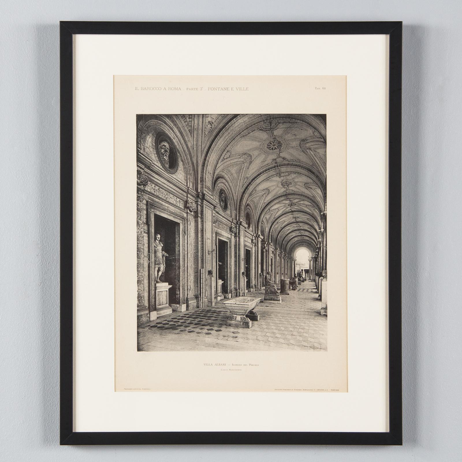 Pair of Framed Architectural Prints, Italy, Early 1900s For Sale 5
