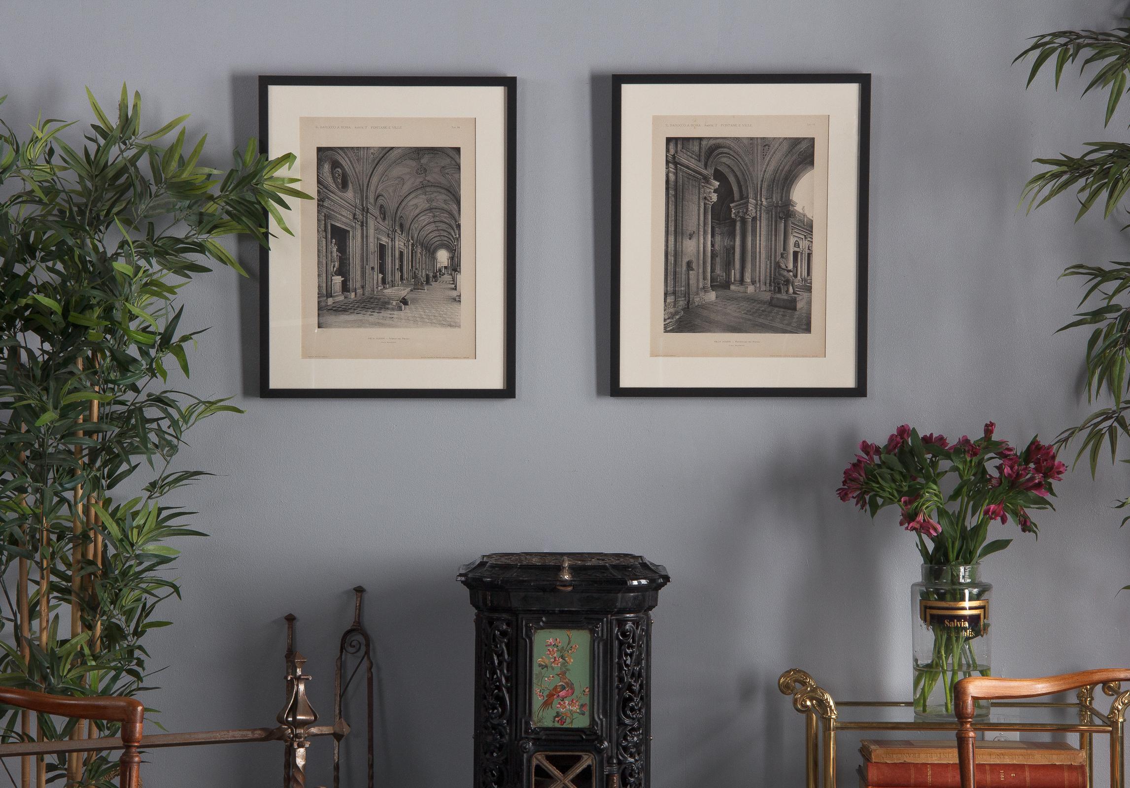 Pair of Framed Architectural Prints, Italy, Early 1900s For Sale 3