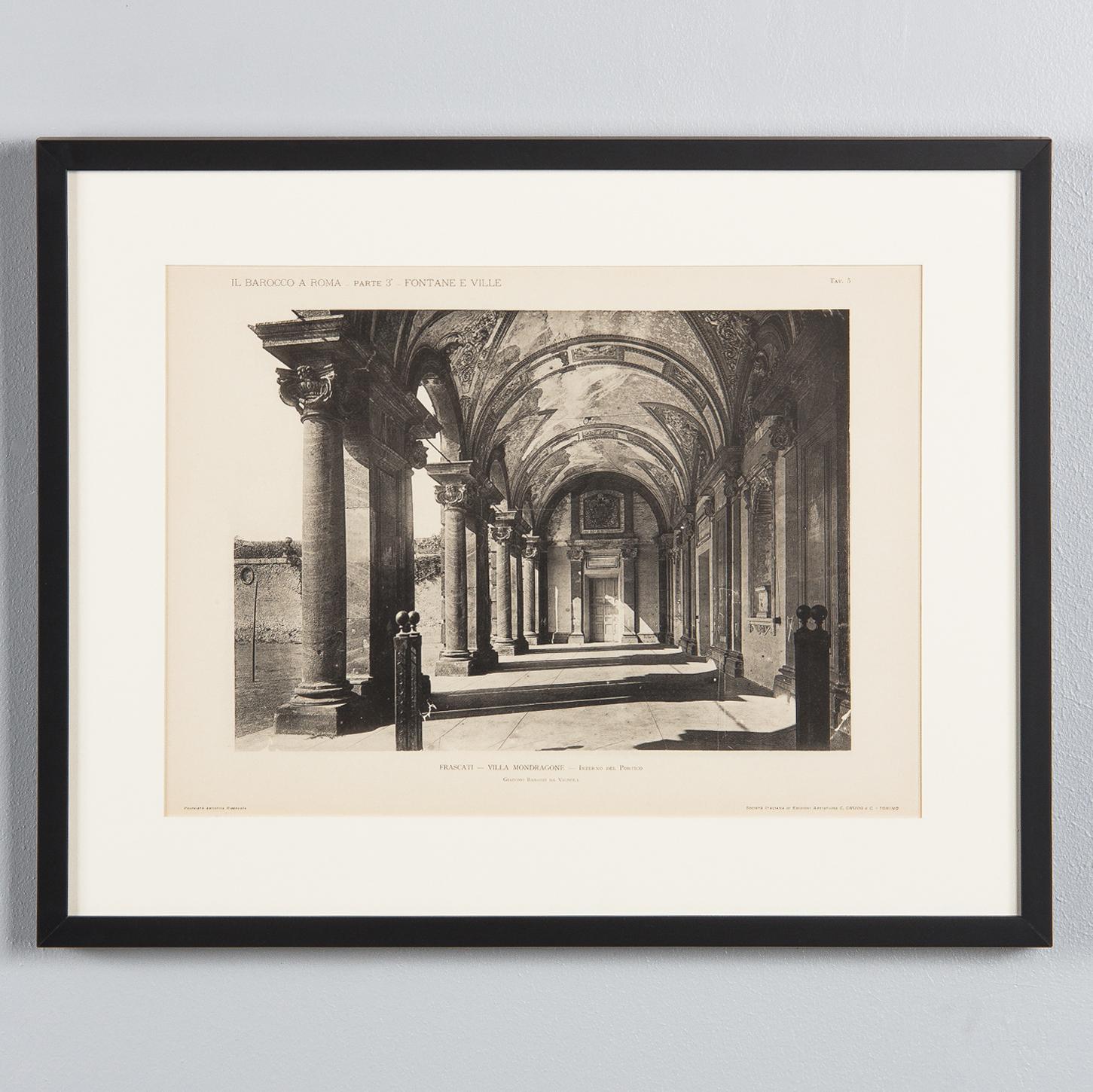Pair of Framed Architectural Prints, Italy, Early 1900s For Sale 6