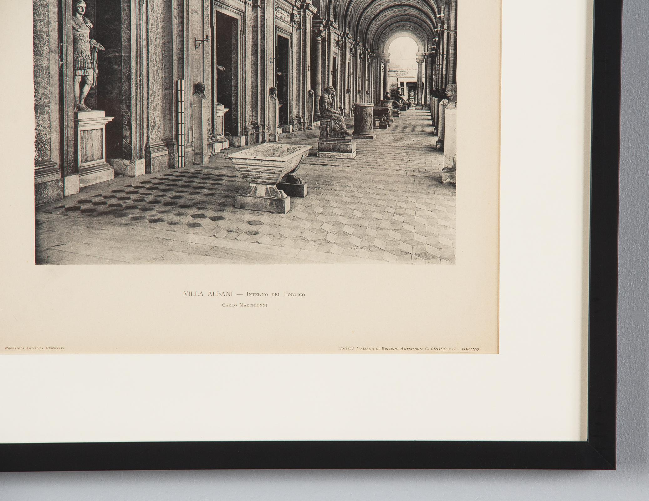 Pair of Framed Architectural Prints, Italy, Early 1900s For Sale 8