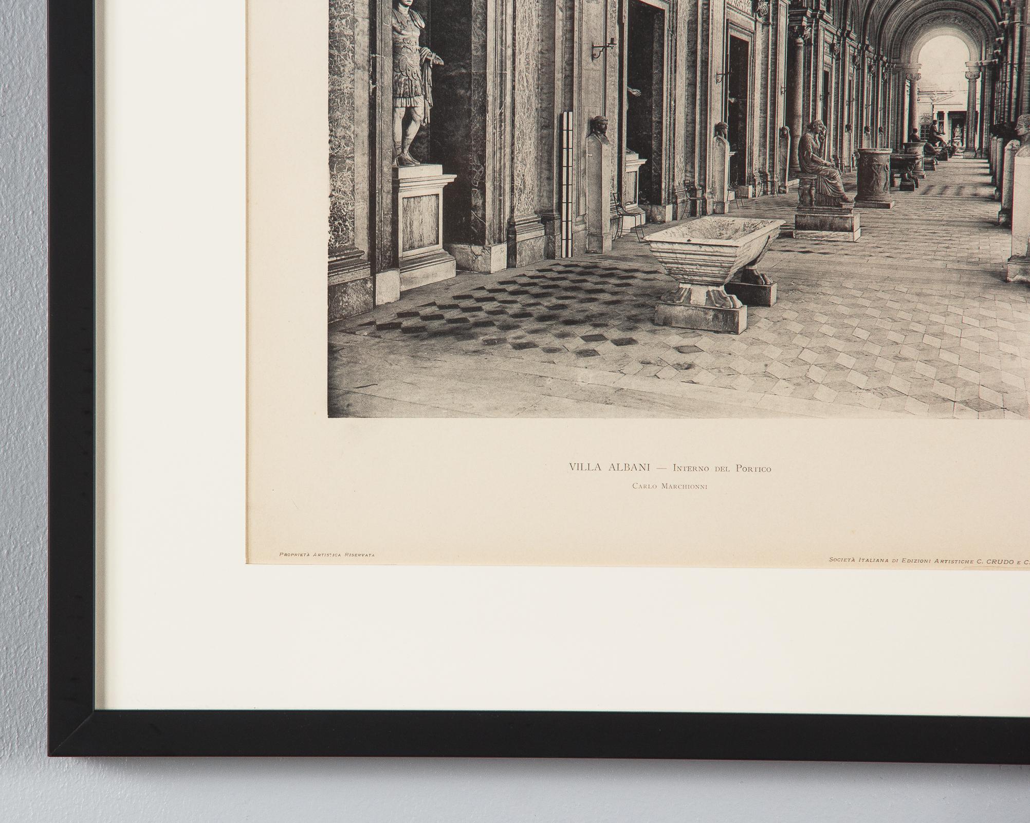 Pair of Framed Architectural Prints, Italy, Early 1900s For Sale 9