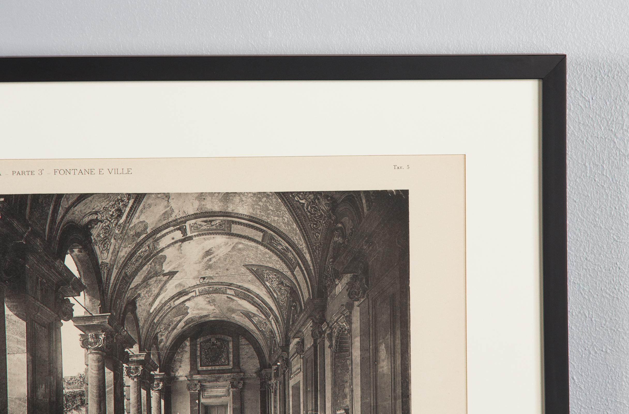 Pair of Framed Architectural Prints, Italy, Early 1900s For Sale 8