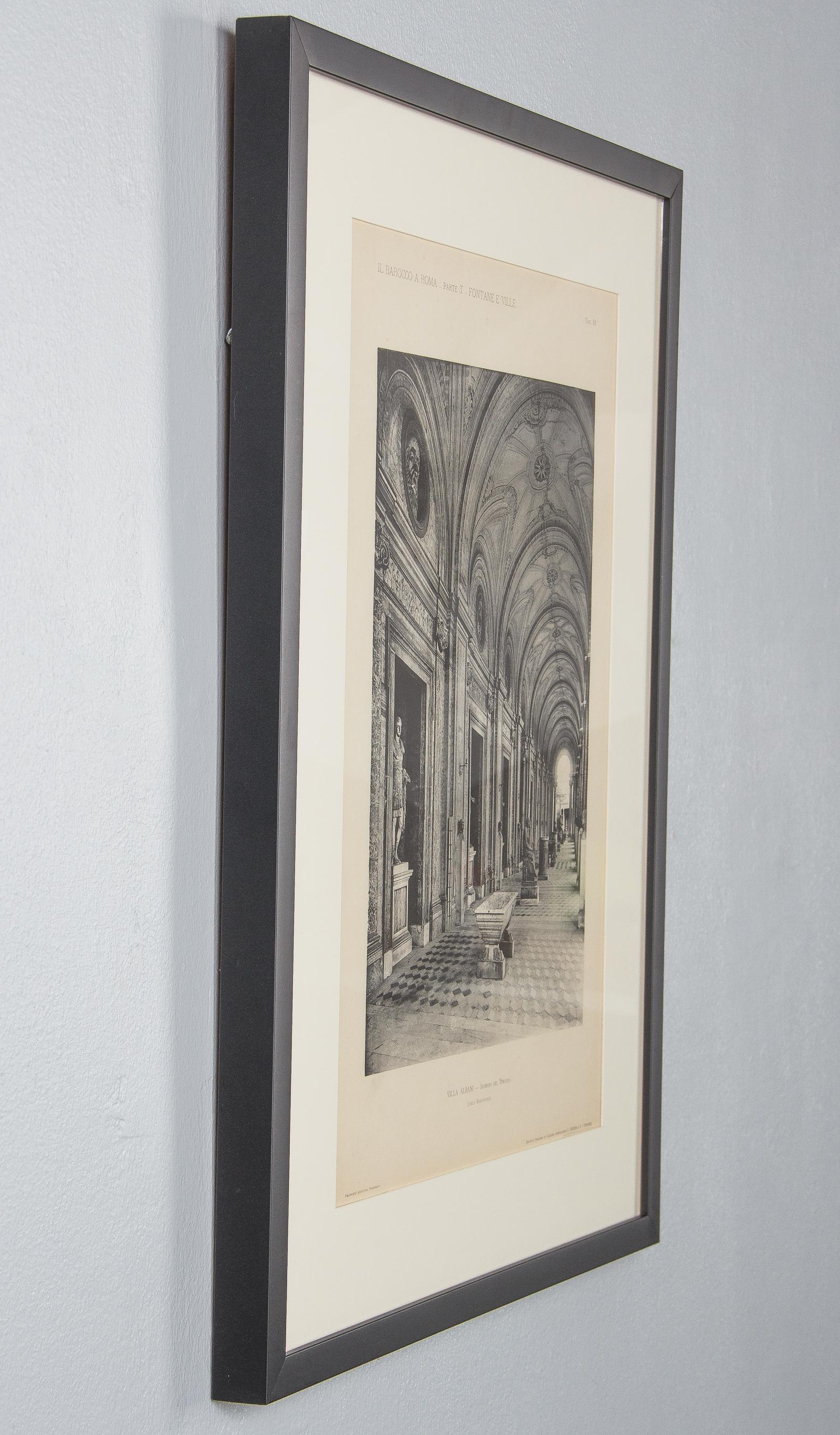 Pair of Framed Architectural Prints, Italy, Early 1900s For Sale 12