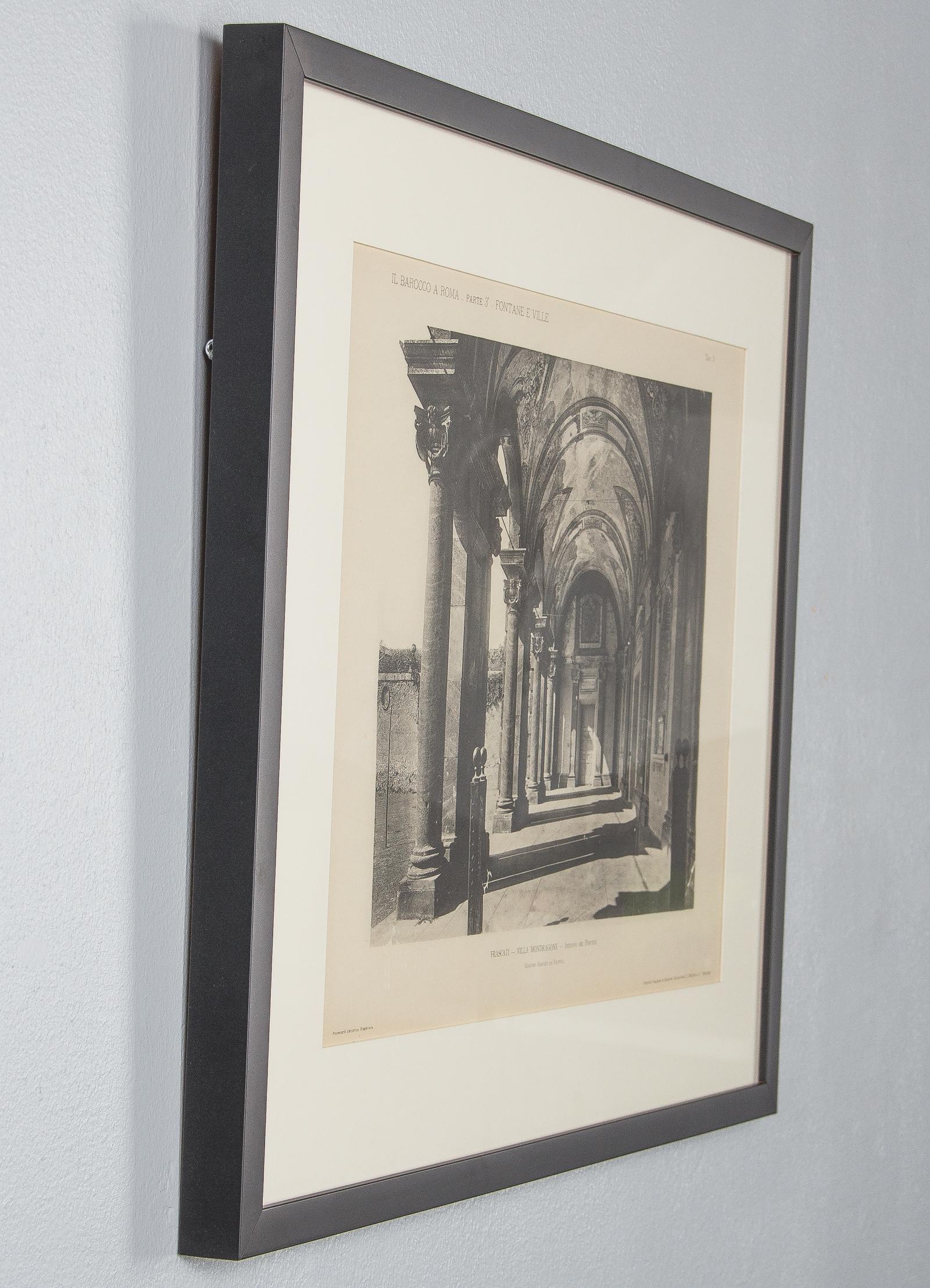 Pair of Framed Architectural Prints, Italy, Early 1900s For Sale 12