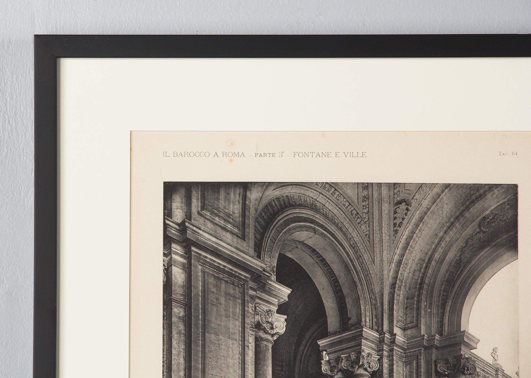 Italian Pair of Framed Architectural Prints, Italy, Early 1900s For Sale