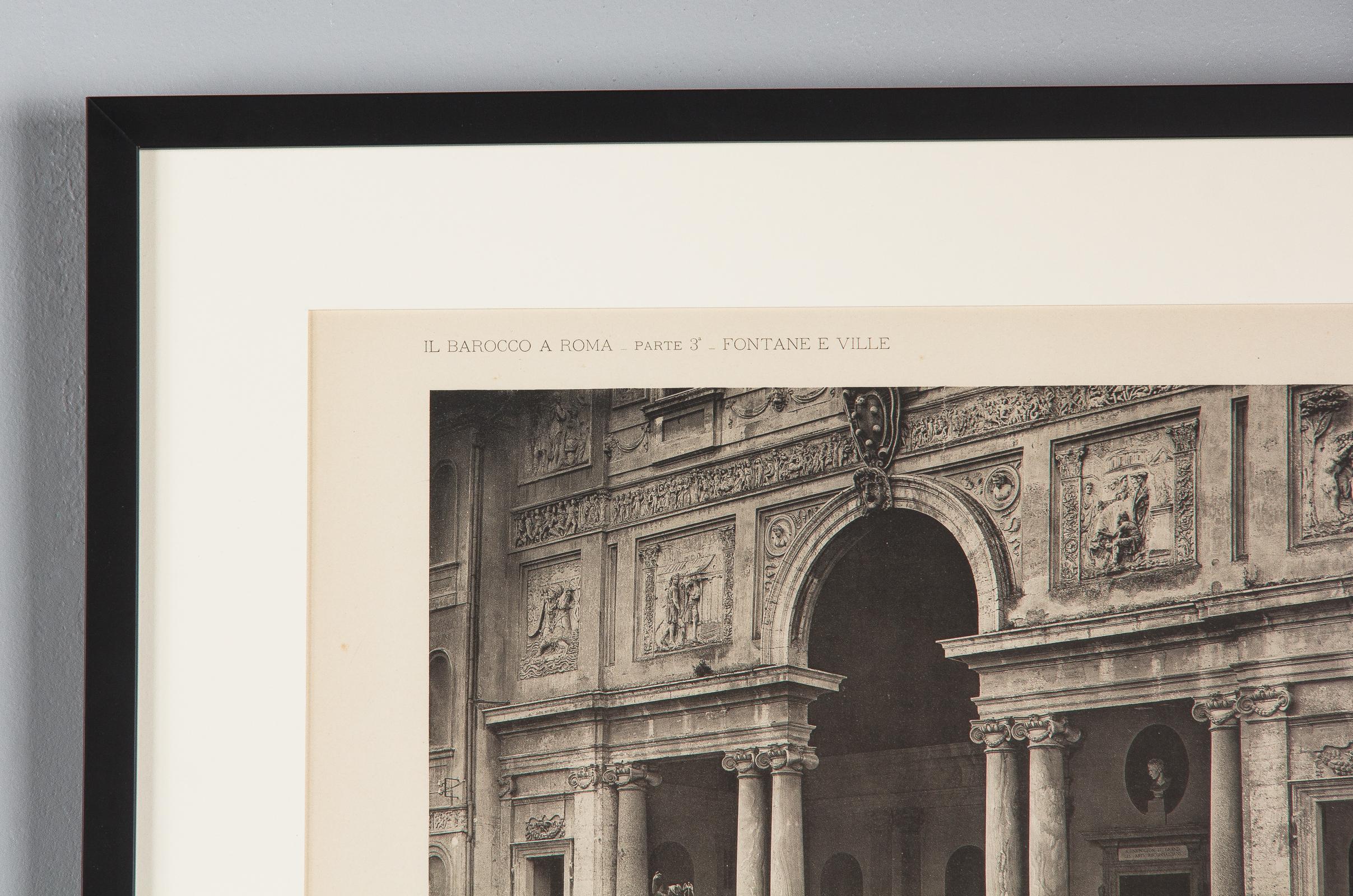 Italian Pair of Framed Architectural Prints, Italy, Early 1900s For Sale