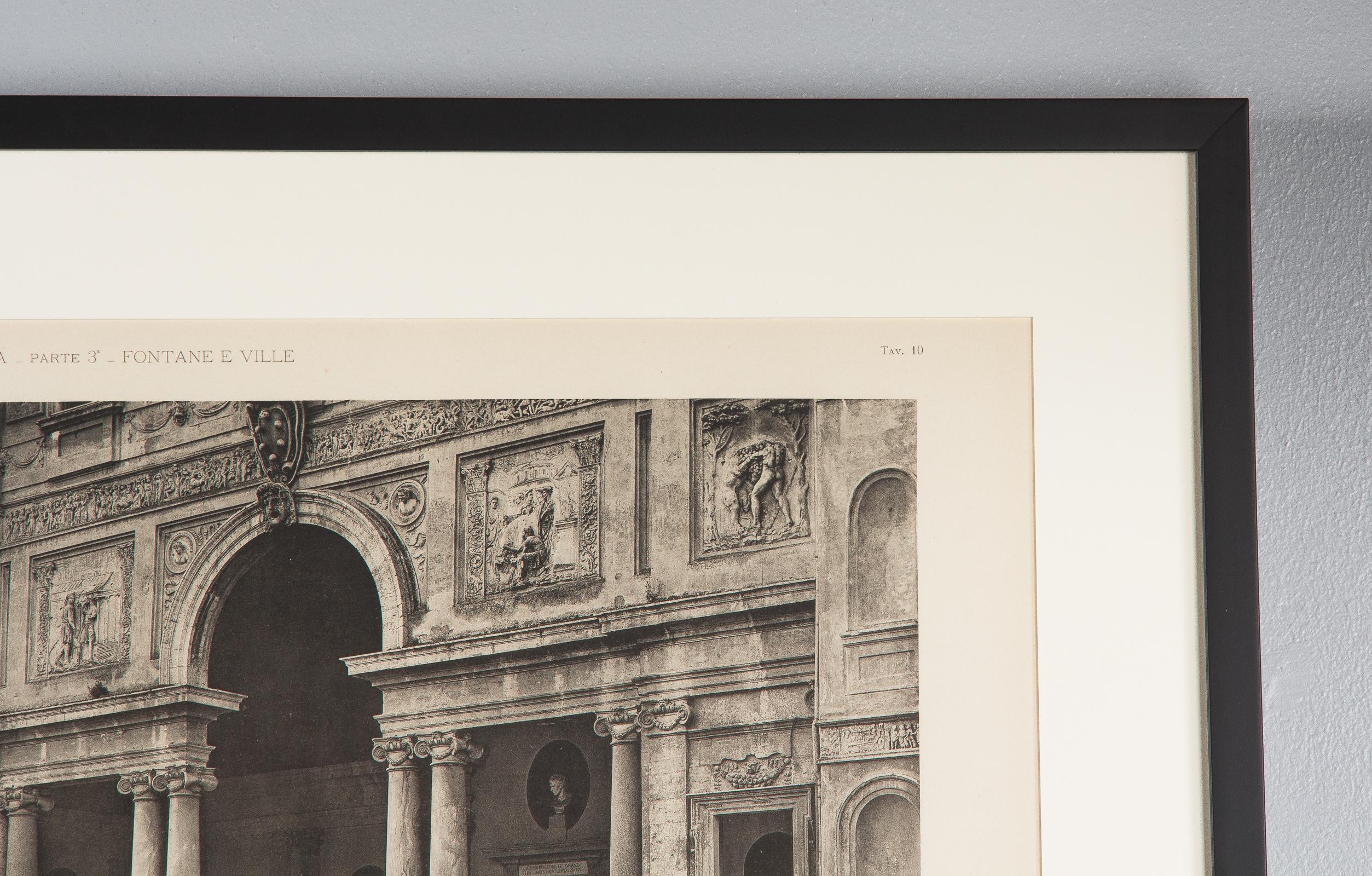 Pair of Framed Architectural Prints, Italy, Early 1900s In Good Condition For Sale In Austin, TX