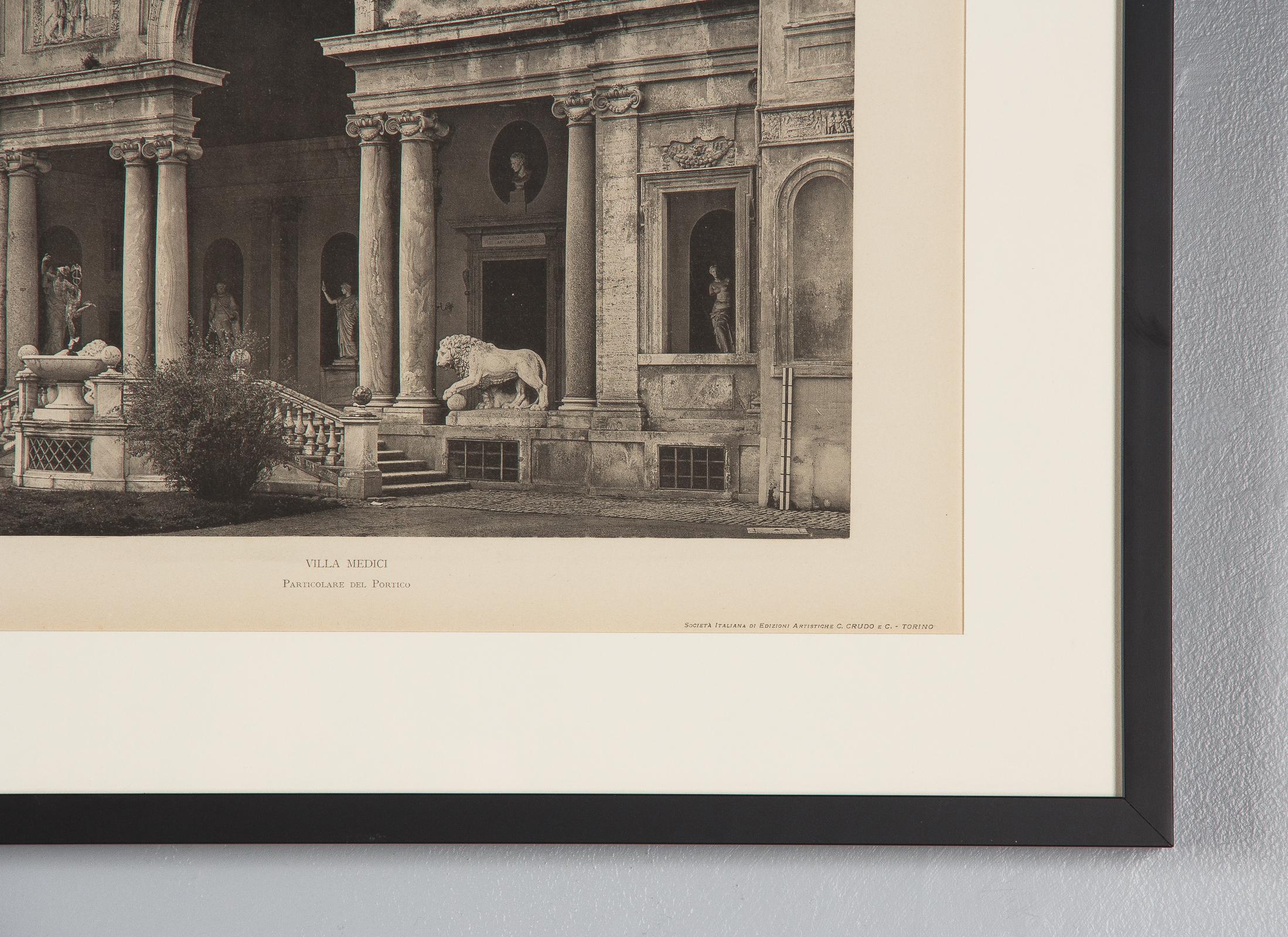 20th Century Pair of Framed Architectural Prints, Italy, Early 1900s For Sale
