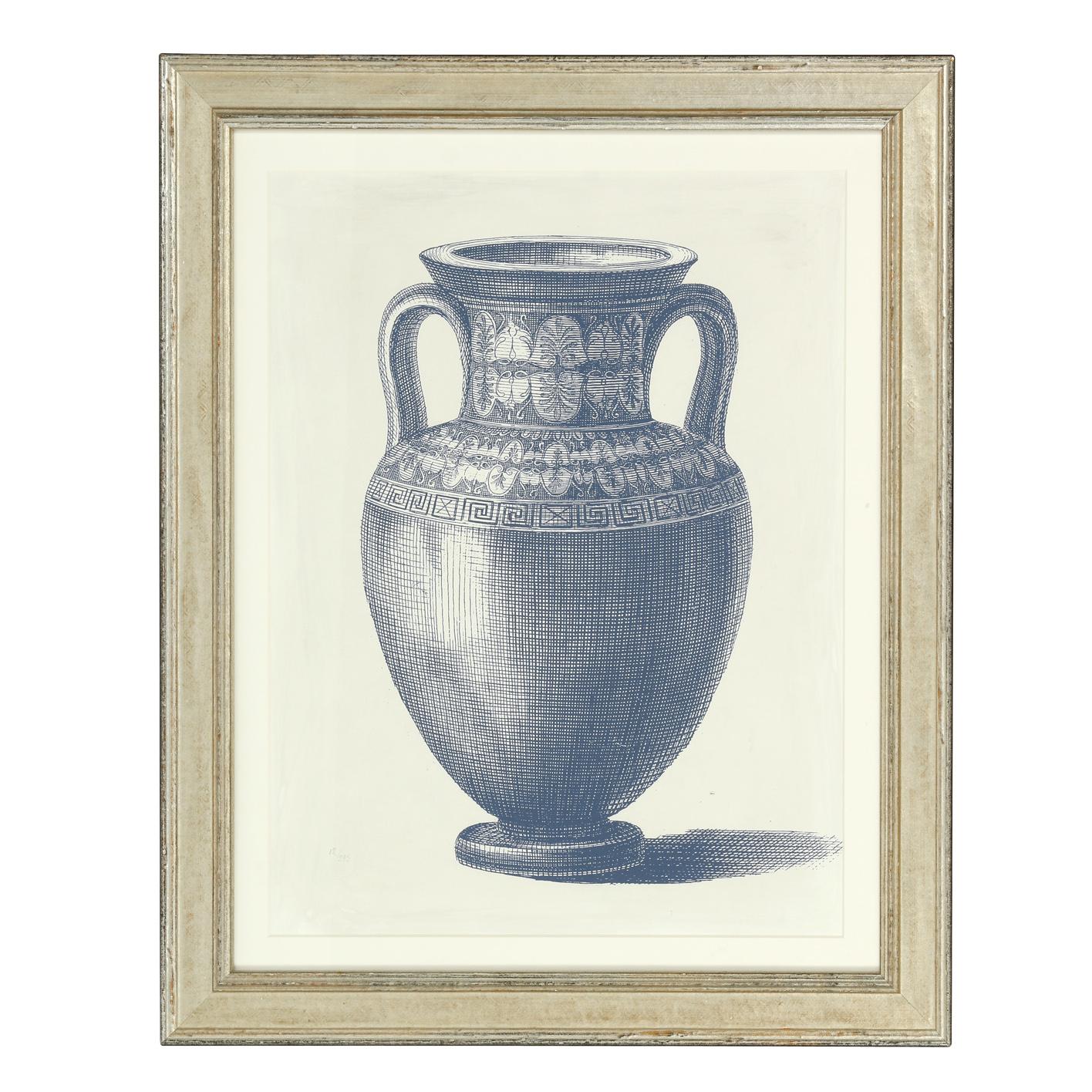 Pair of Framed Blue Urn Prints In Excellent Condition In New York, NY