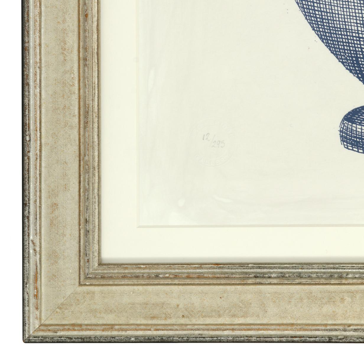 Contemporary Pair of Framed Blue Urn Prints