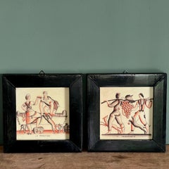 Ein Paar gerahmte Keramikfliesen von Gio Ponti für Richard Ginori