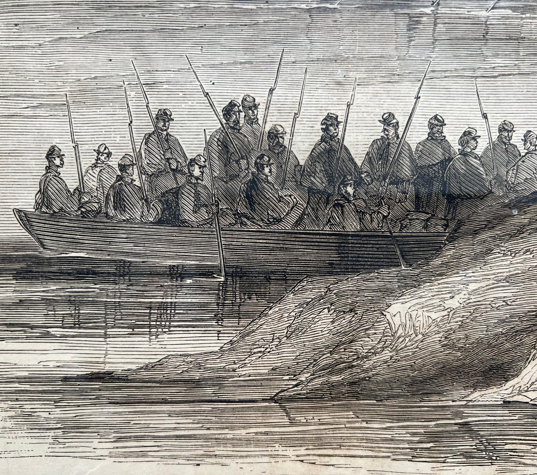 Pair of Framed Civil War Engravings - Frank Leslie's Illustrated Newspaper, 1862 For Sale 5