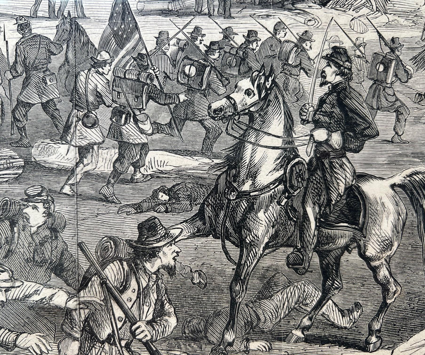 Pair of Framed Civil War Engravings - Frank Leslie's Illustrated Newspaper, 1862 For Sale 9