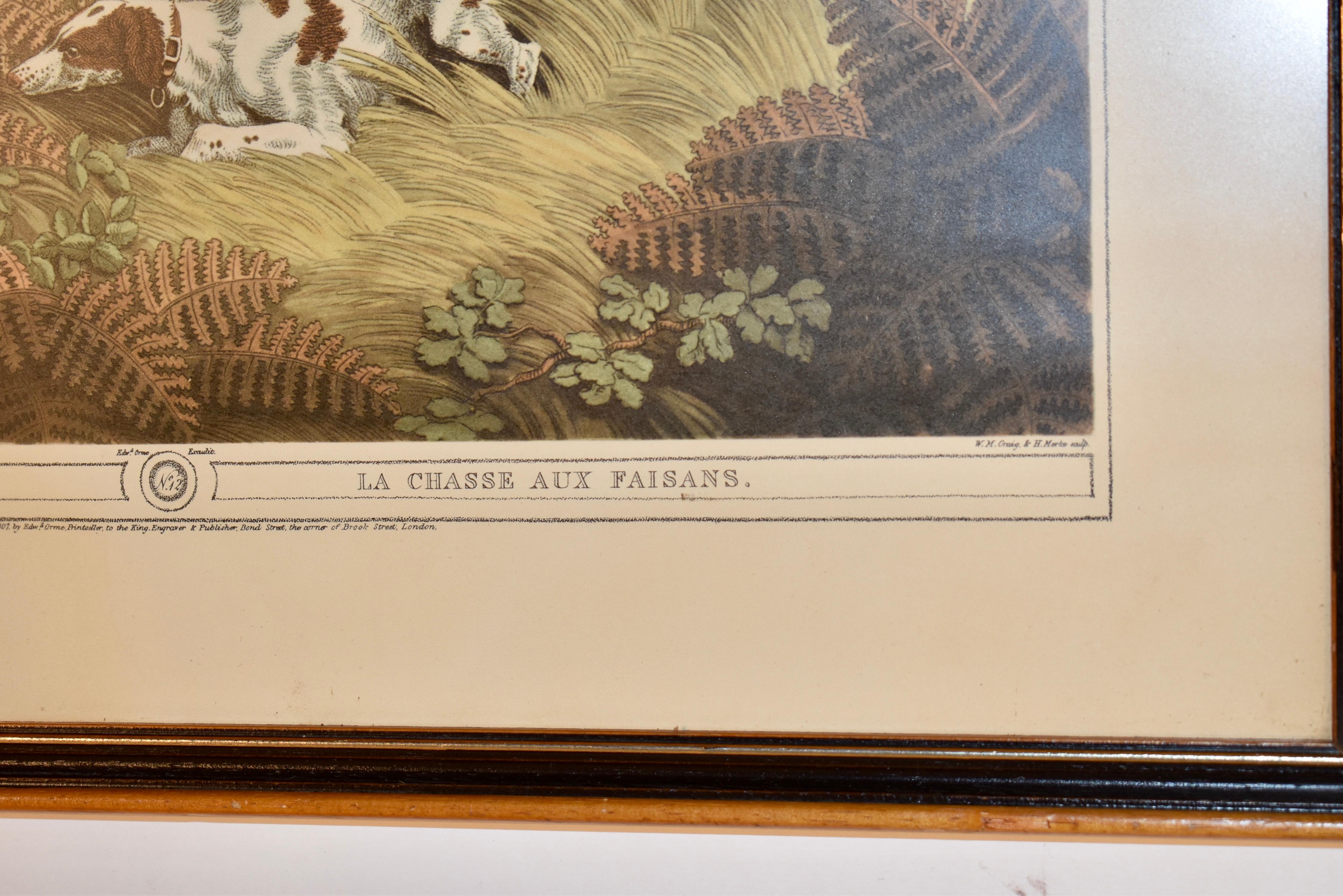 Pair of Framed Edward Orme Field Sports Lithographs For Sale 5
