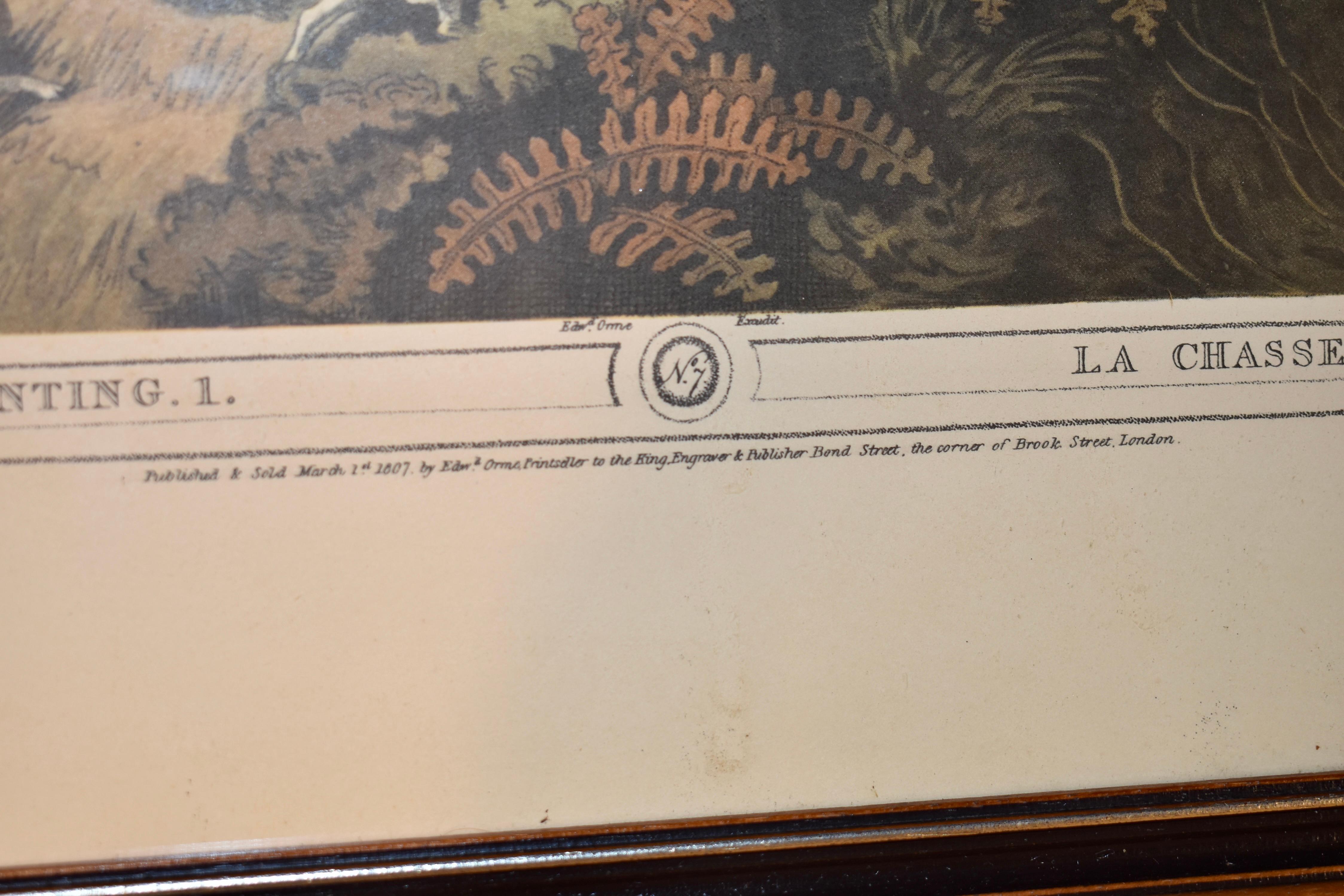 Mid-20th Century Pair of Framed Edward Orme Field Sports Lithographs For Sale